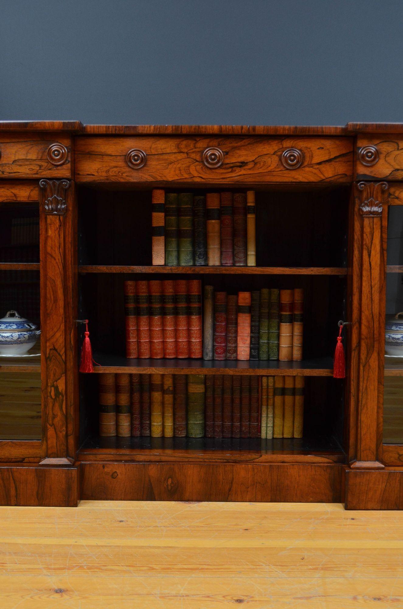 William IV Rosewood Bookcase or Sideboard For Sale 7