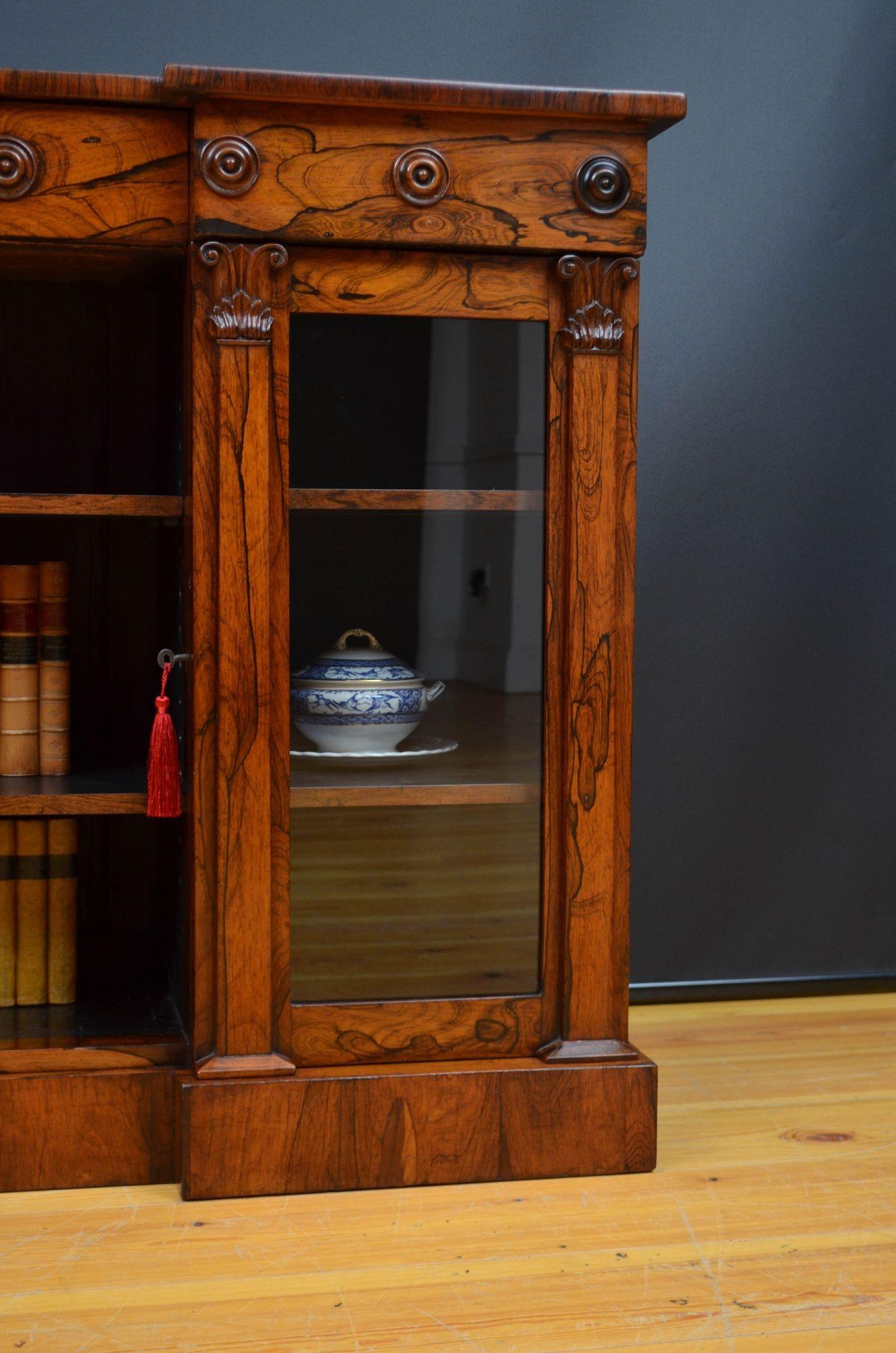 William IV Rosewood Bookcase or Sideboard For Sale 8