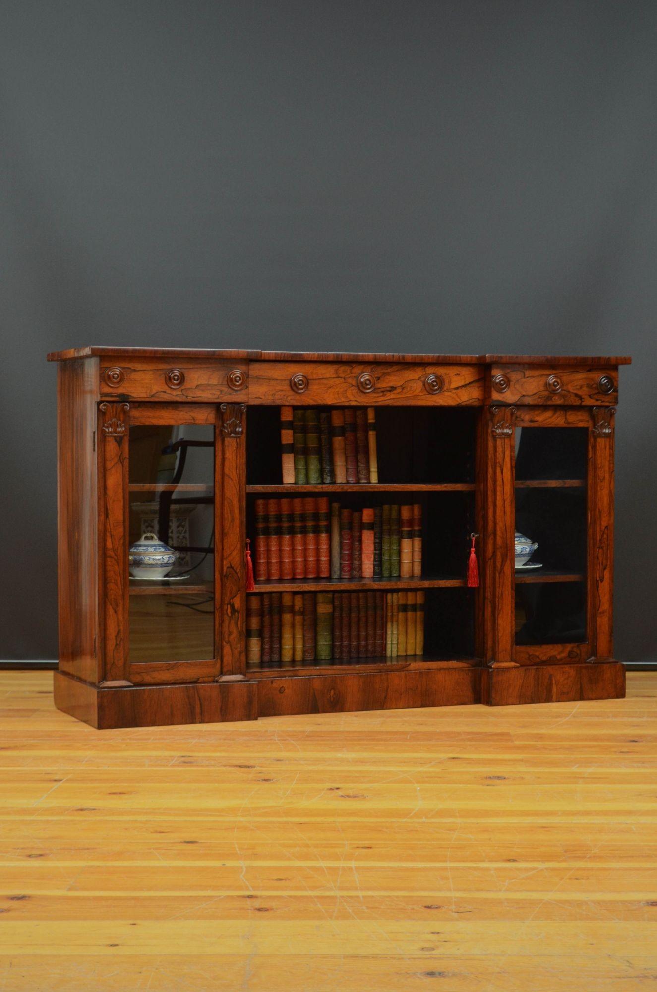 William IV Rosewood Bookcase or Sideboard In Good Condition For Sale In Whaley Bridge, GB