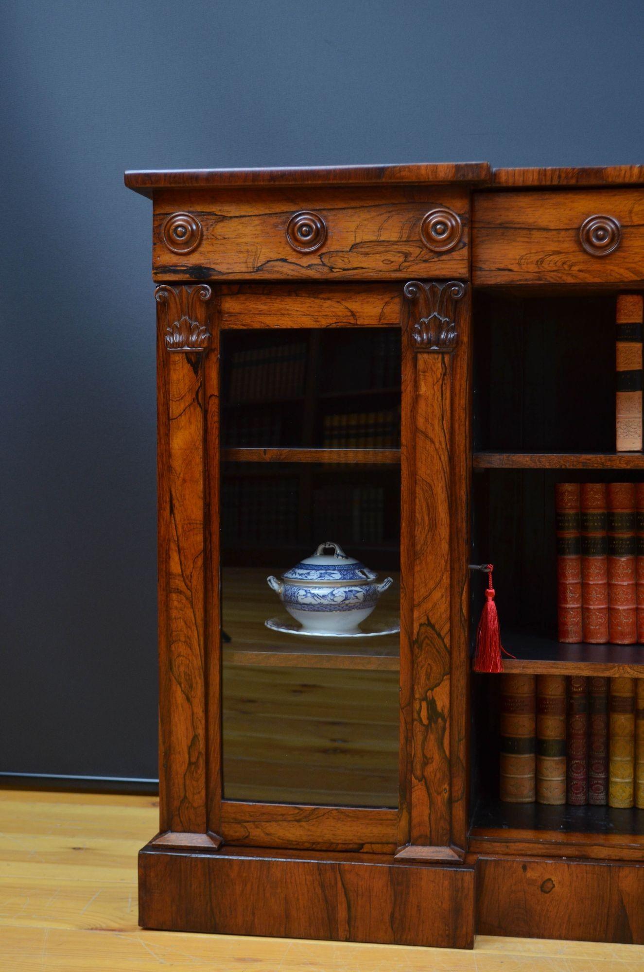 William IV Rosewood Bookcase or Sideboard For Sale 2