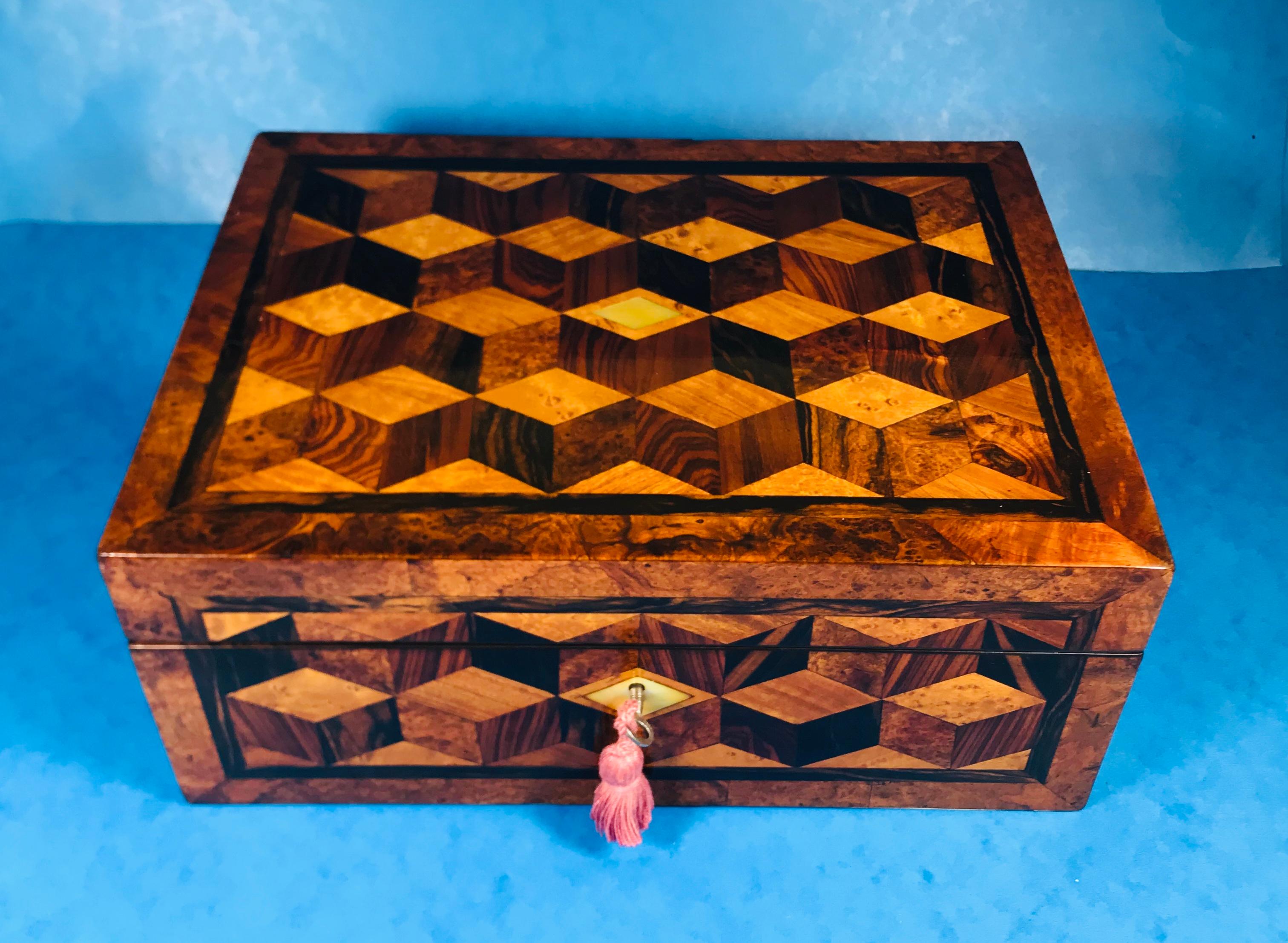 Other William iv Rosewood Box with Specimen Wood Inlay For Sale