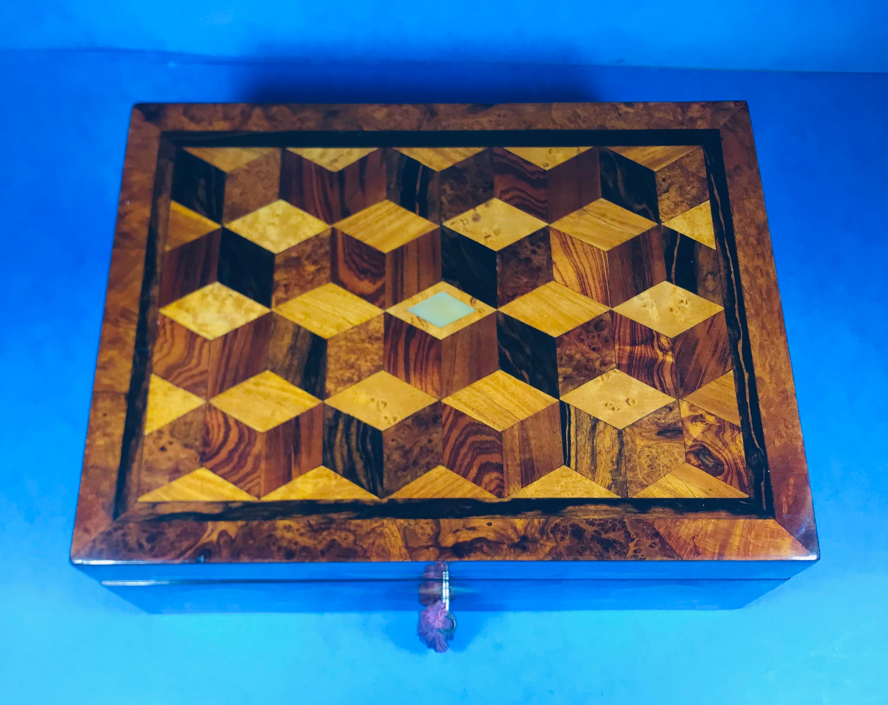 William iv Rosewood Box with Specimen Wood Inlay For Sale 1