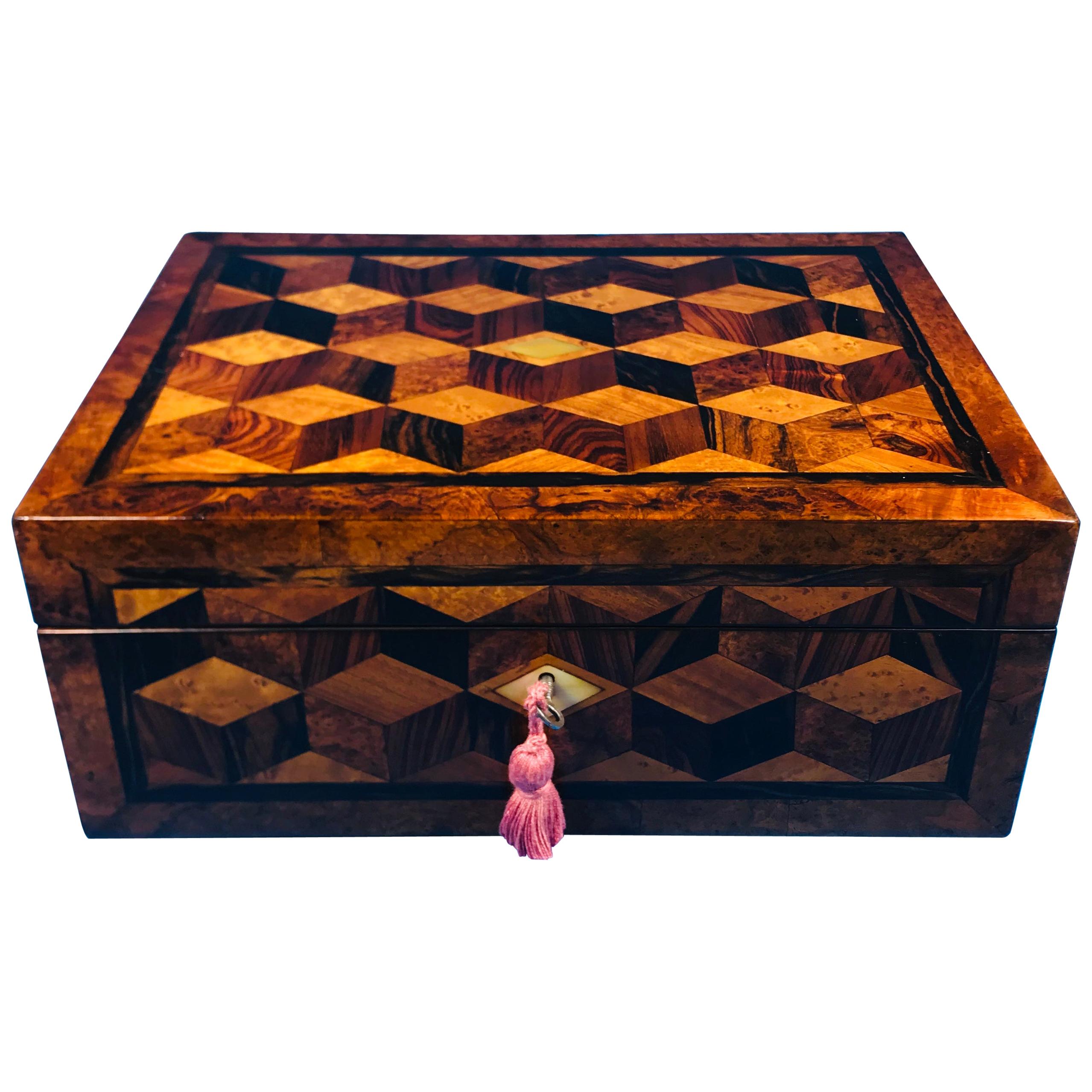 William iv Rosewood Box with Specimen Wood Inlay For Sale
