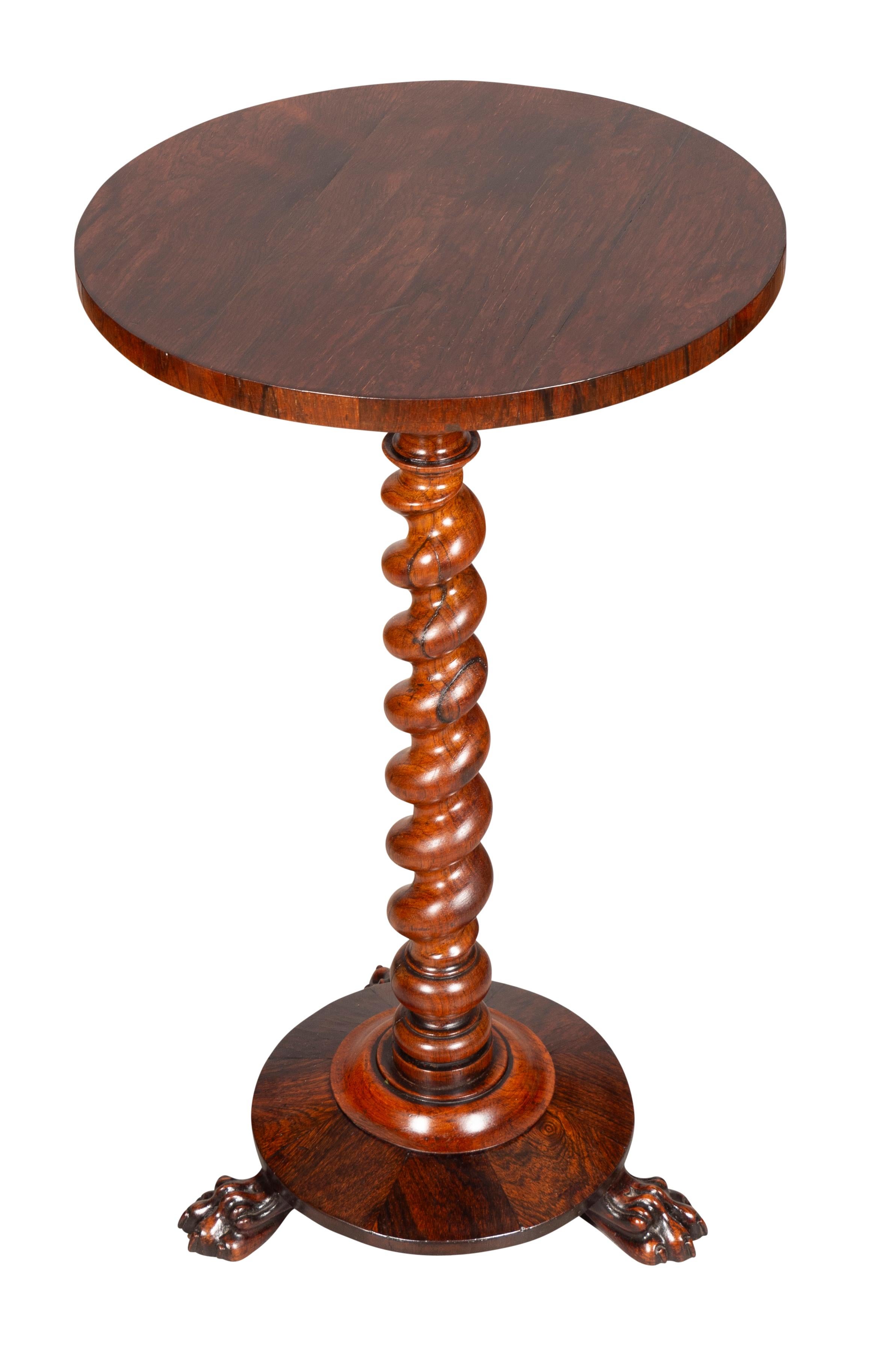 William IV Rosewood Candle Stand In Good Condition For Sale In Essex, MA