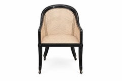 William IV Rosewood Caned Bergere Tub Chair With Rounded Horseshoe Back 1800´s