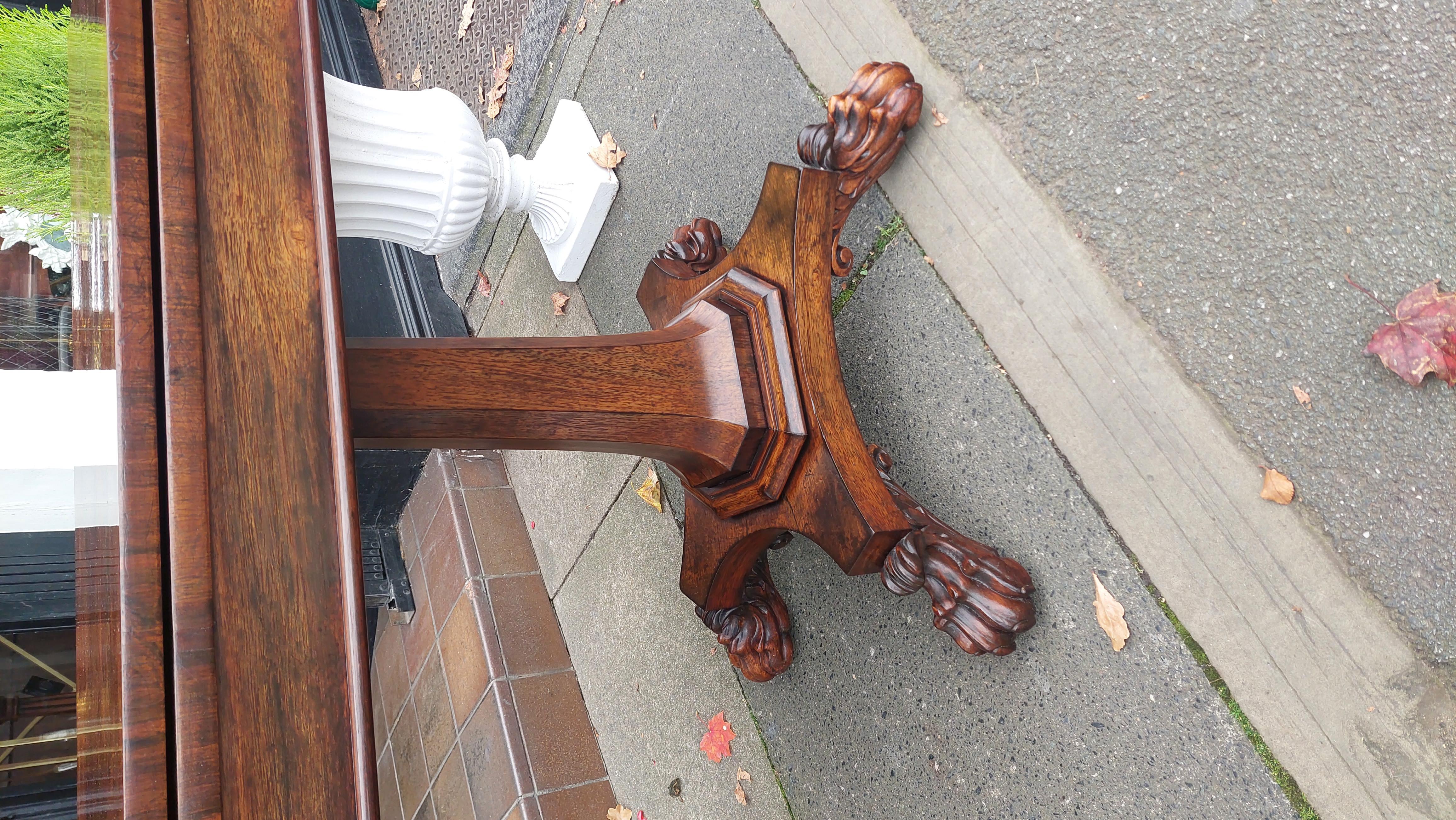 Baize William IV Rosewood Card Folding Table For Sale