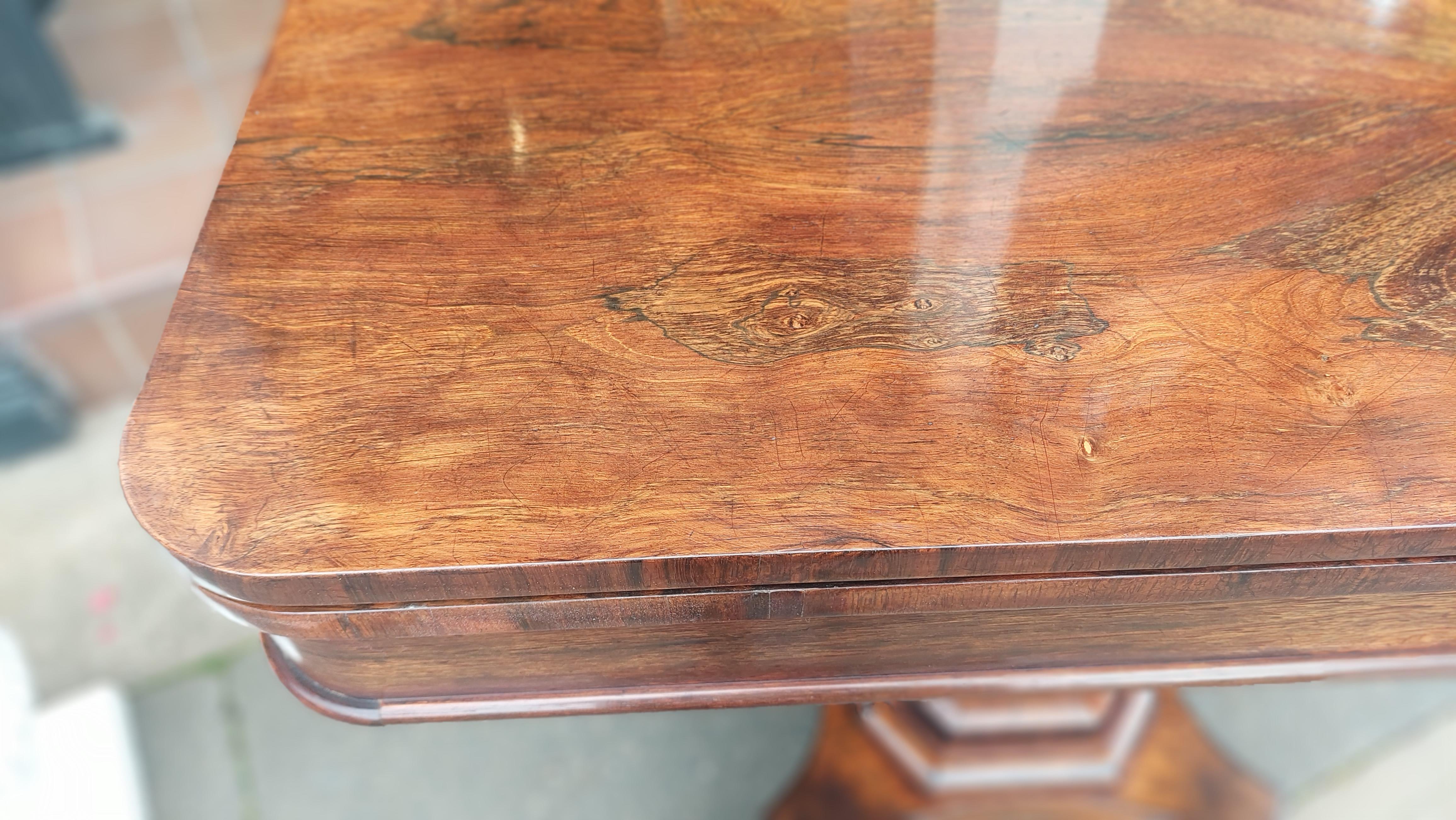 William IV Rosewood Card Folding Table For Sale 1