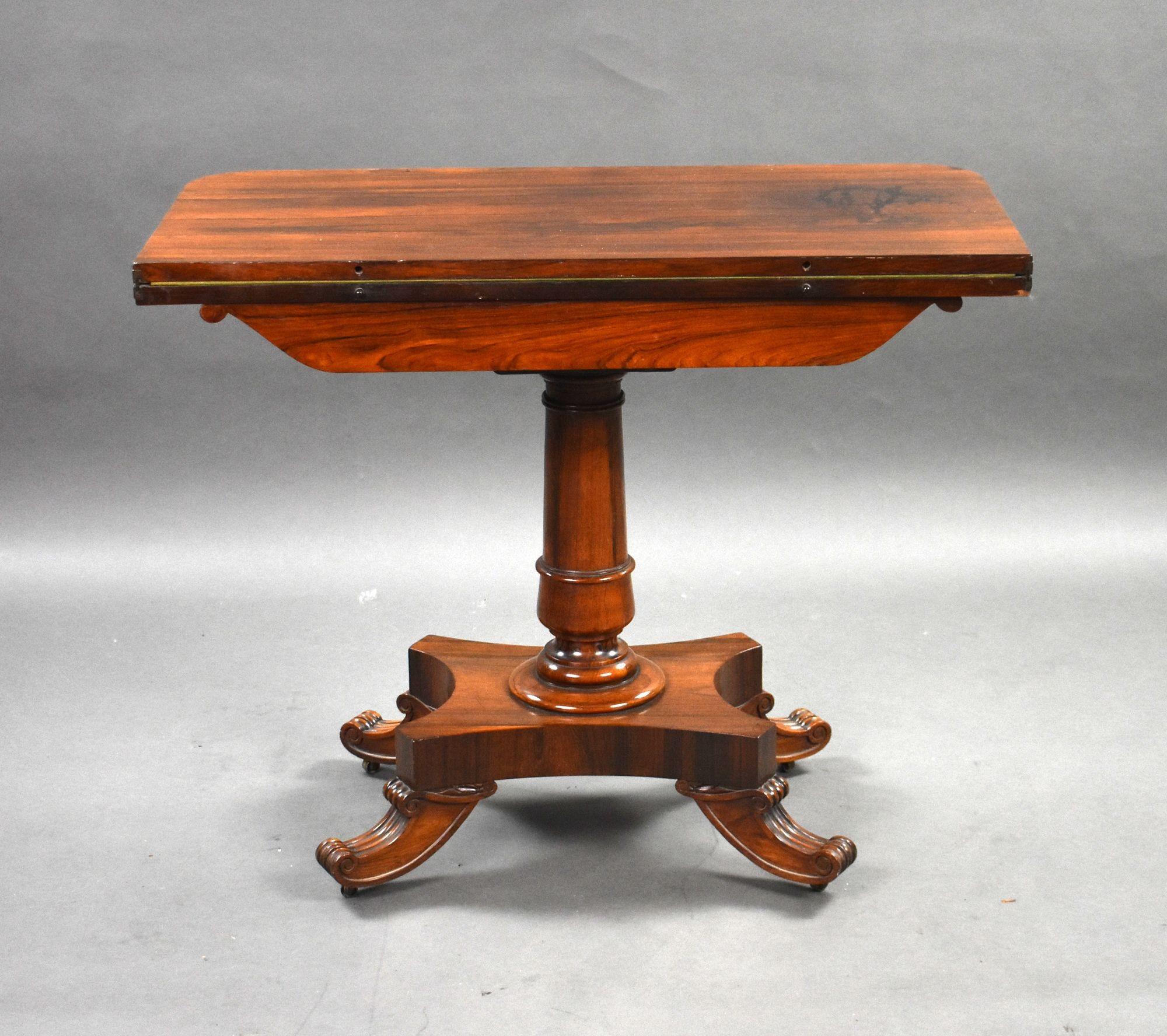 William IV Rosewood Card Table For Sale 5