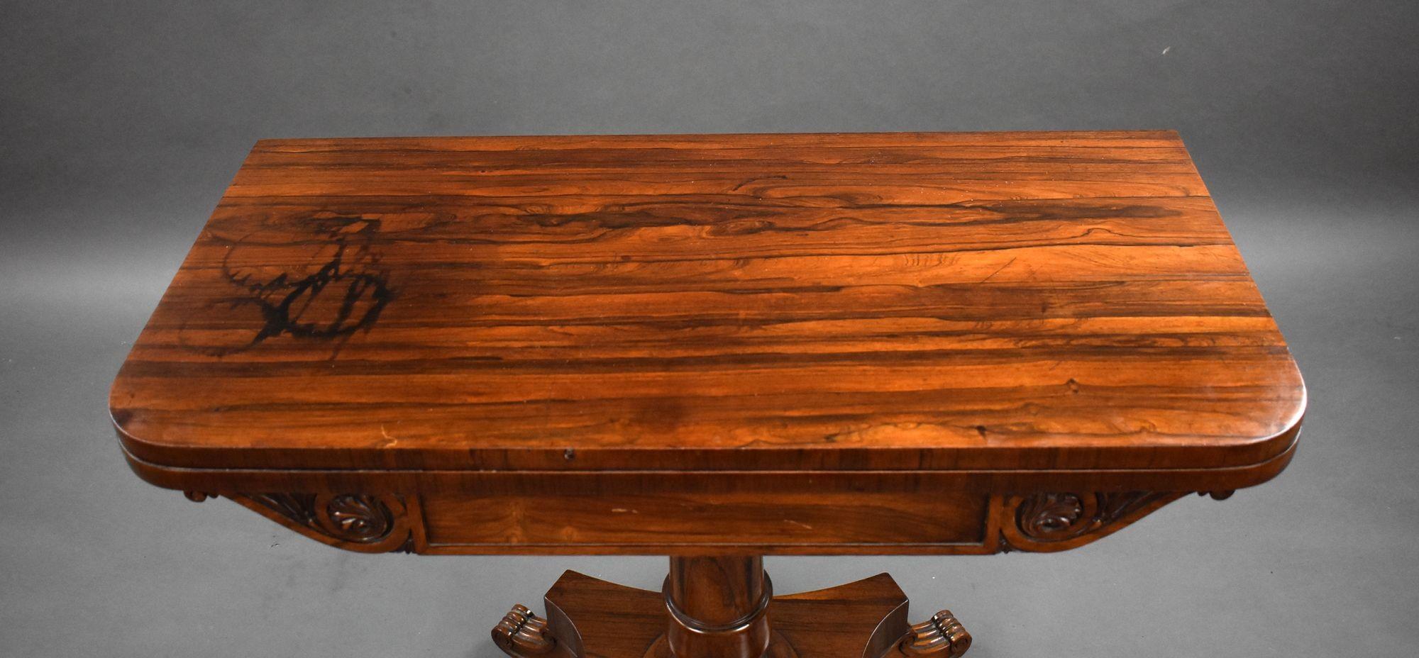 William IV Rosewood Card Table For Sale 6