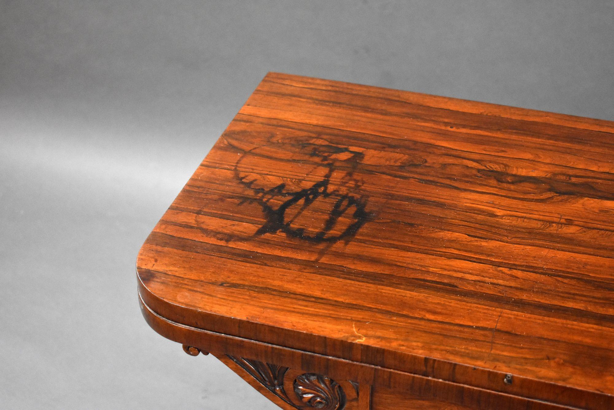 William IV Rosewood Card Table For Sale 7