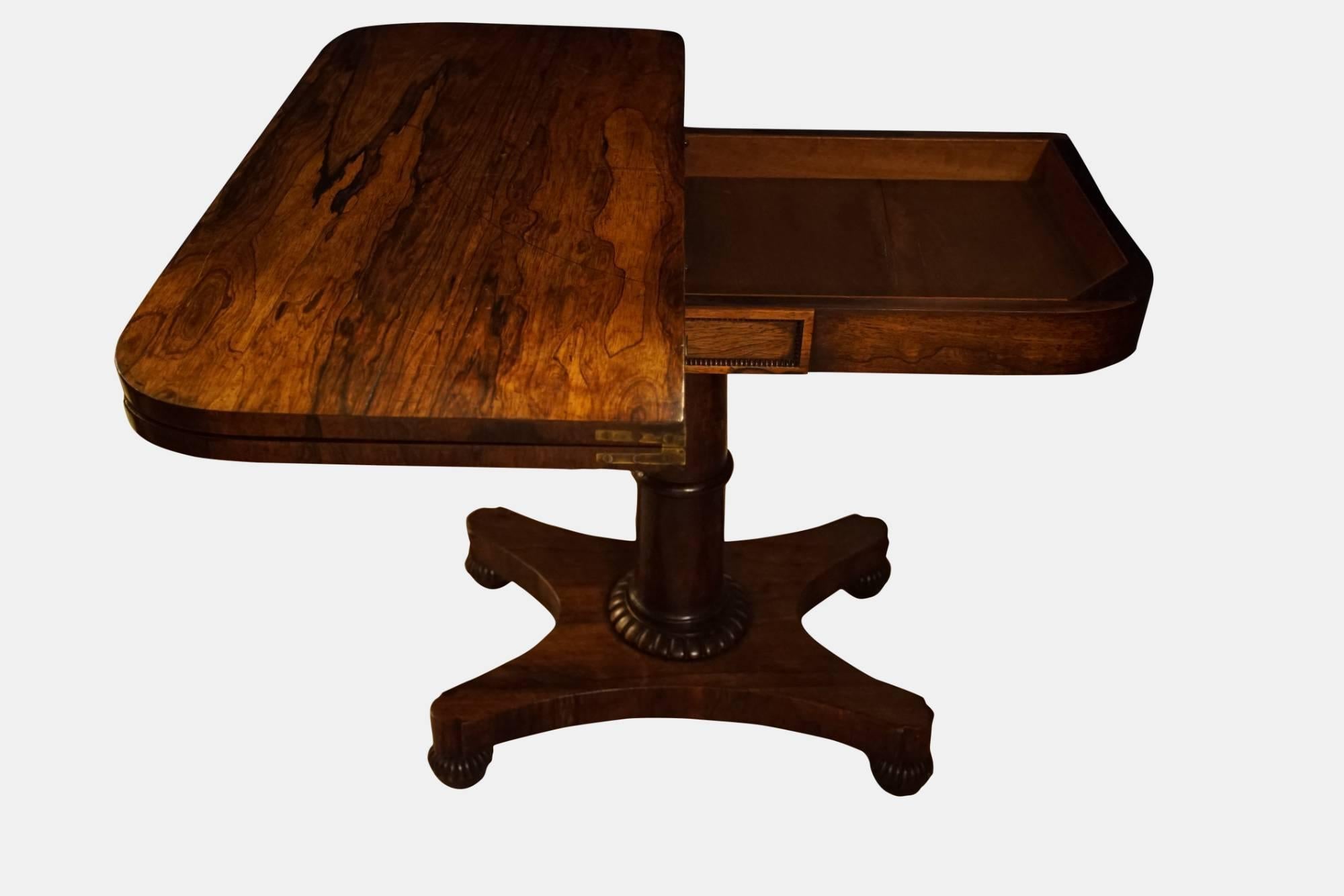 A good William IV rosewood card table,

circa 1835.