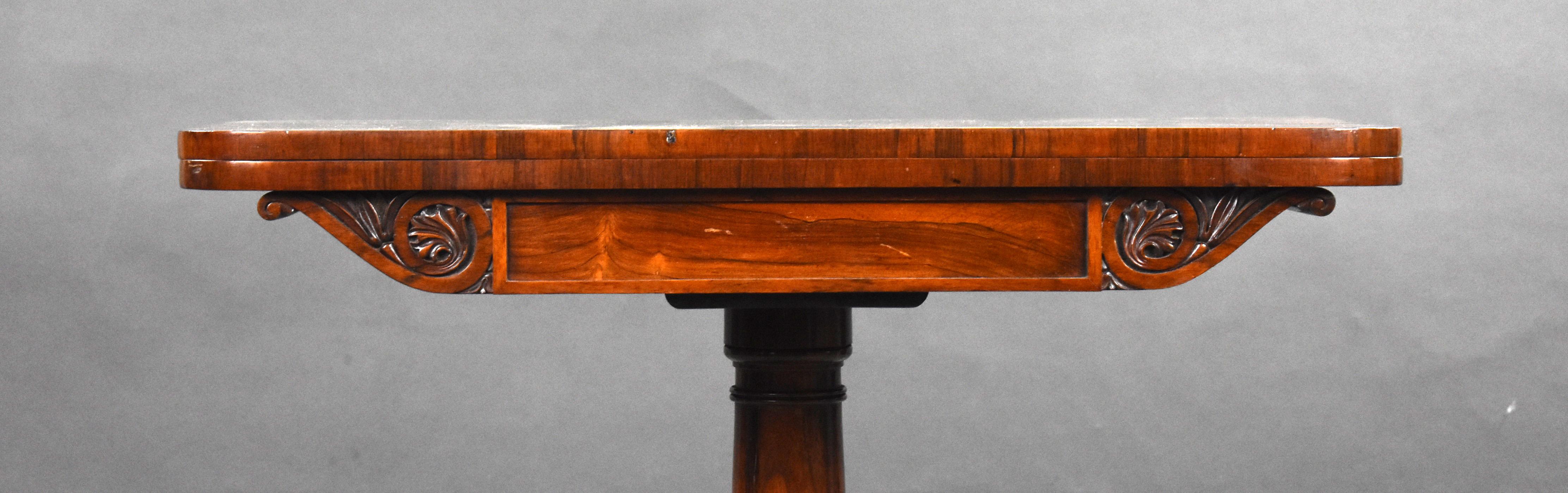 English William IV Rosewood Card Table For Sale