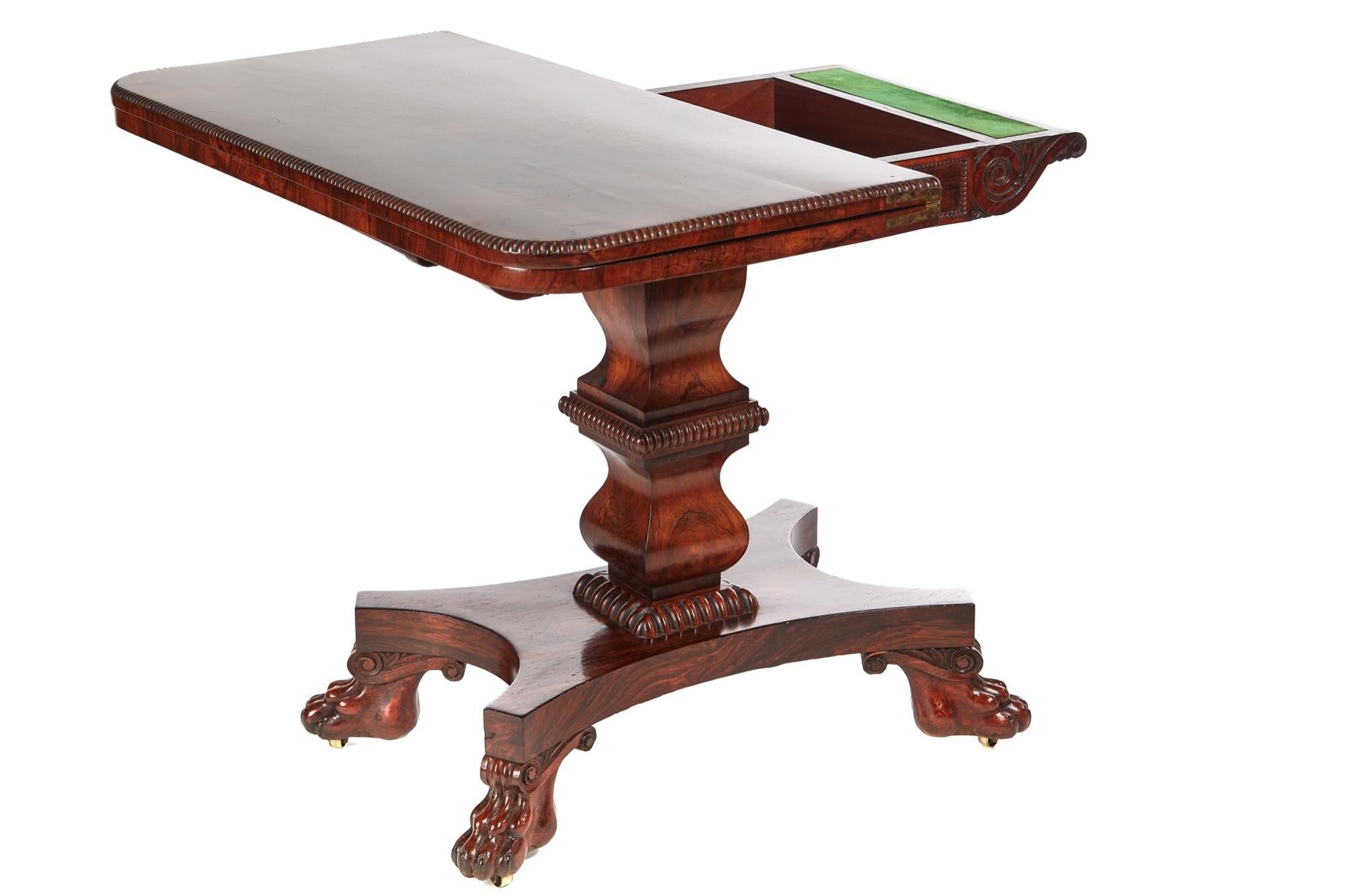 English William IV Rosewood Card Table