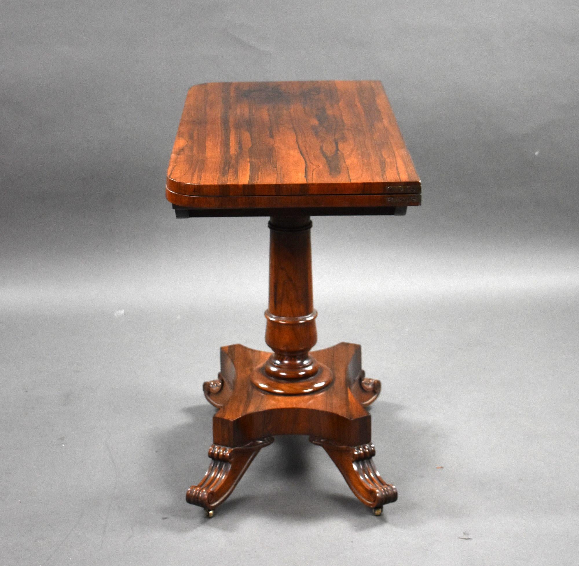 William IV Rosewood Card Table For Sale 4