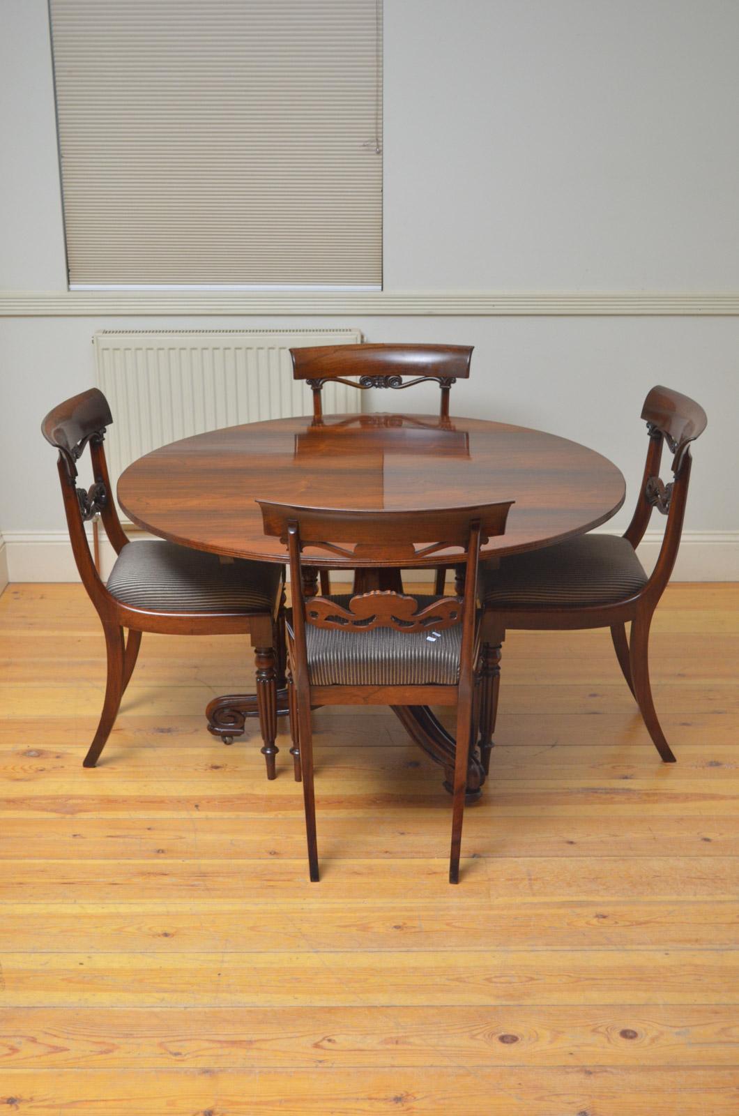 William IV Rosewood Center or Dining Table 6