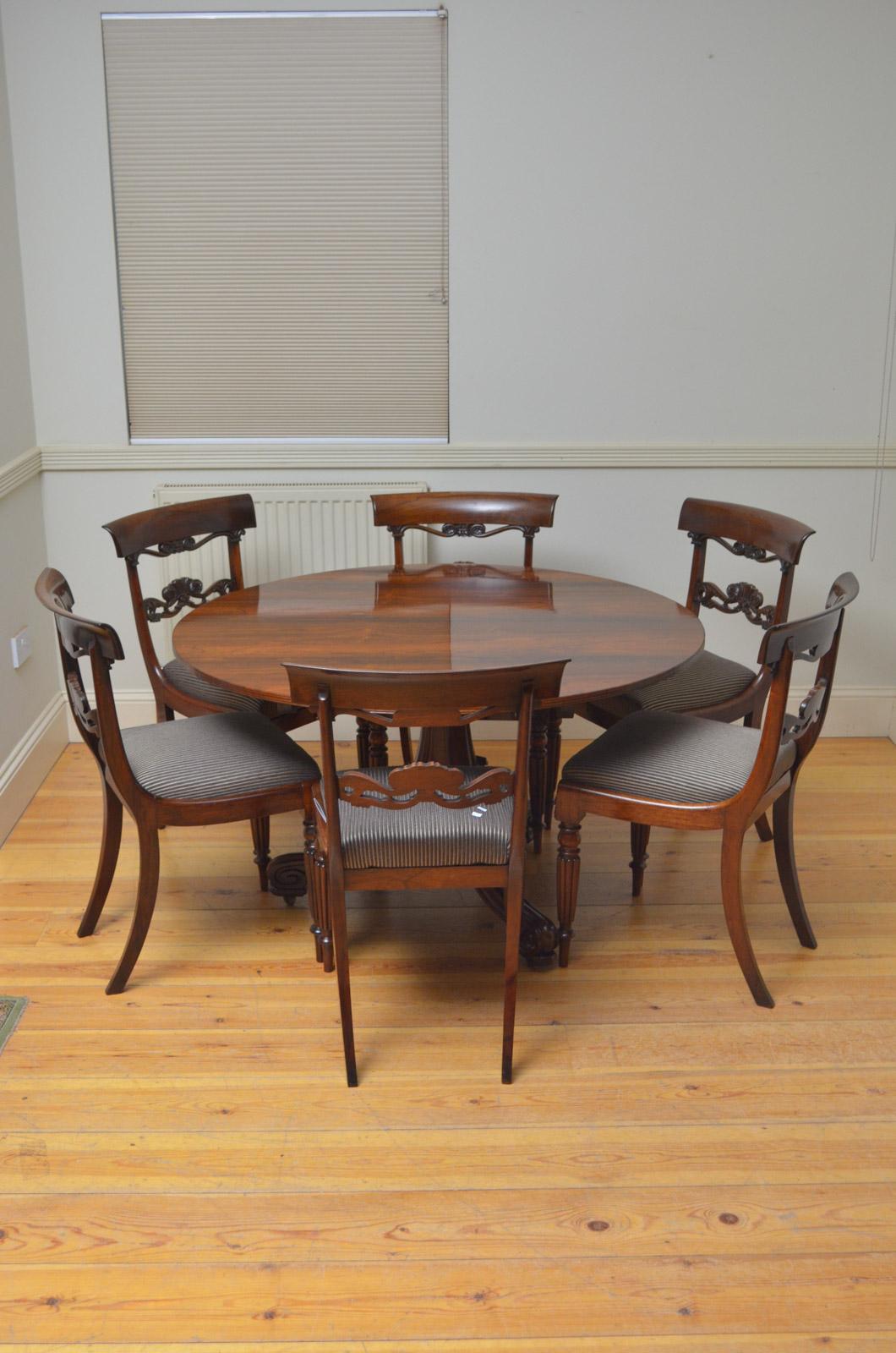 William IV Rosewood Center or Dining Table 7