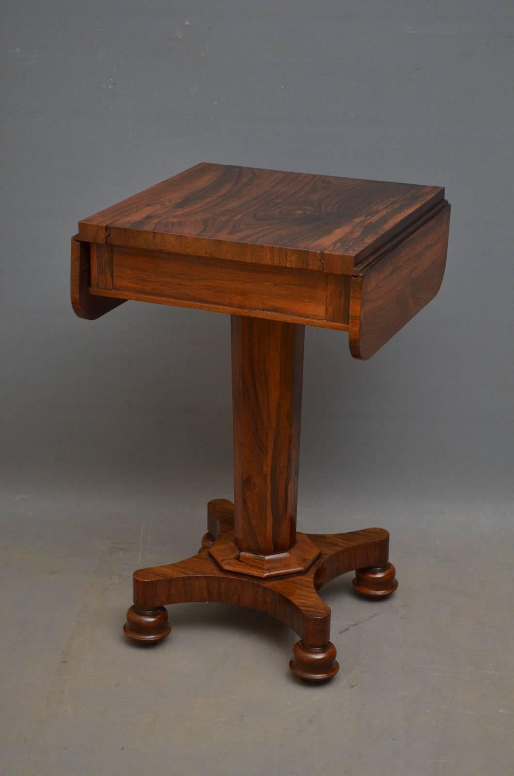 William IV Rosewood Chess Table In Excellent Condition In Whaley Bridge, GB