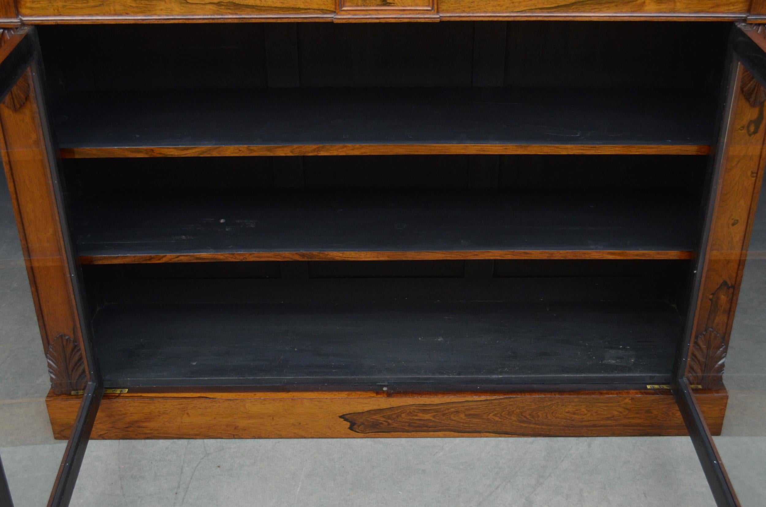 William IV Rosewood Chiffonier / Bookcase 9