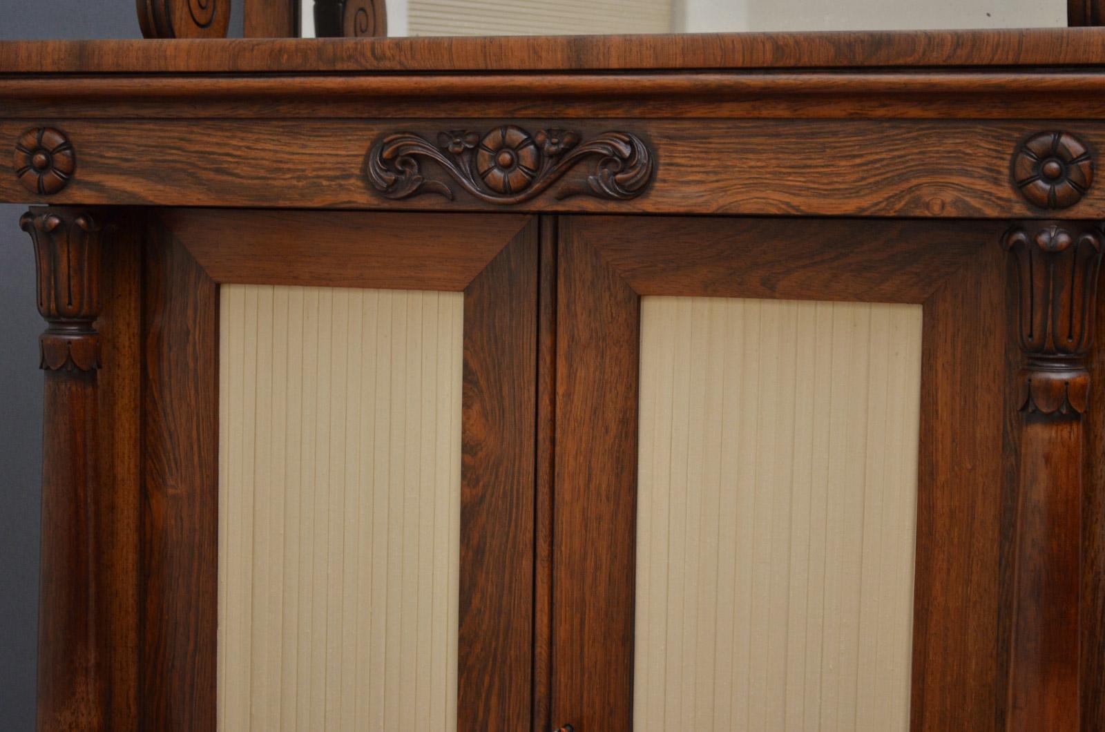 Mid-19th Century William IV Rosewood Chiffonier Sideboard