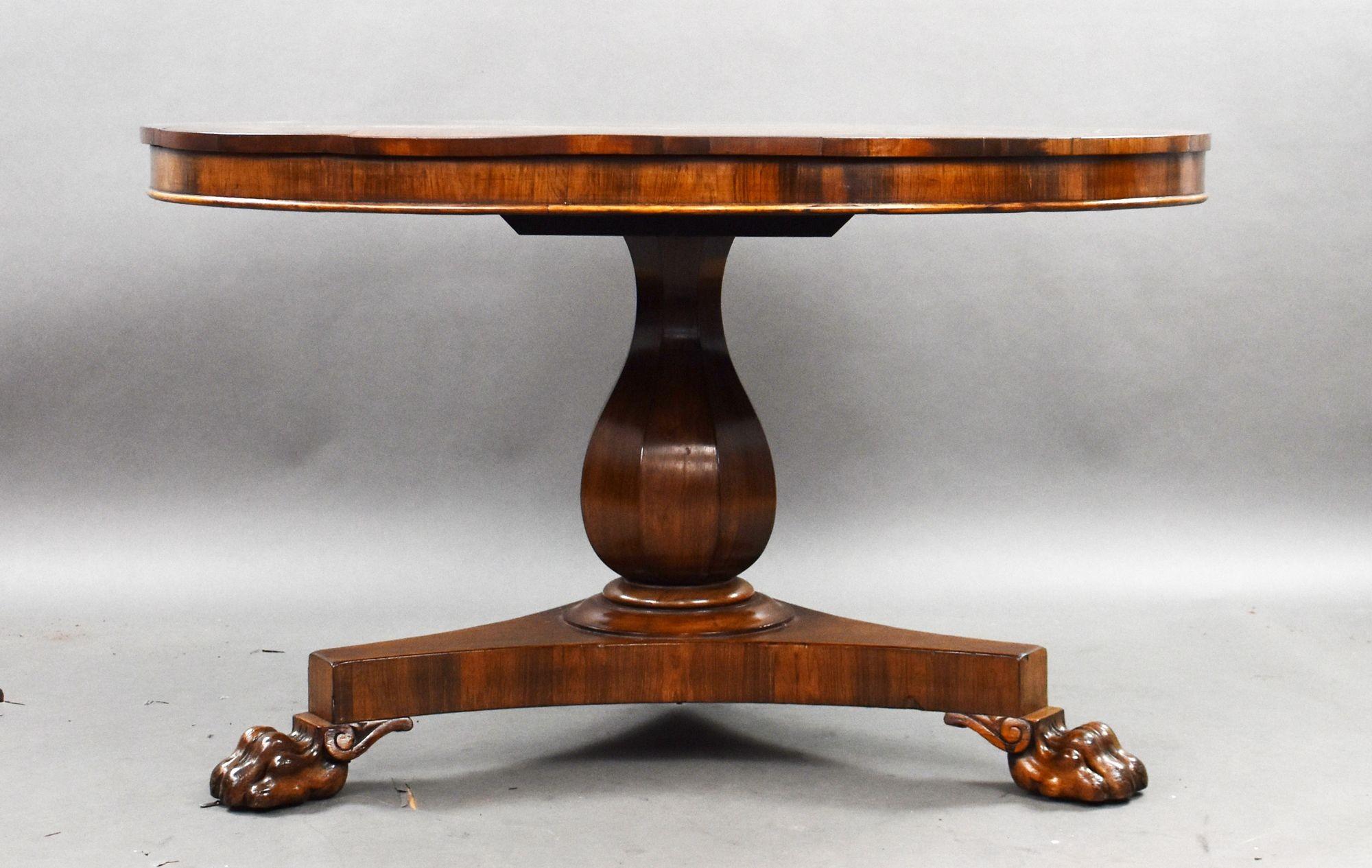 European William IV Rosewood Circular Breakfast Table For Sale