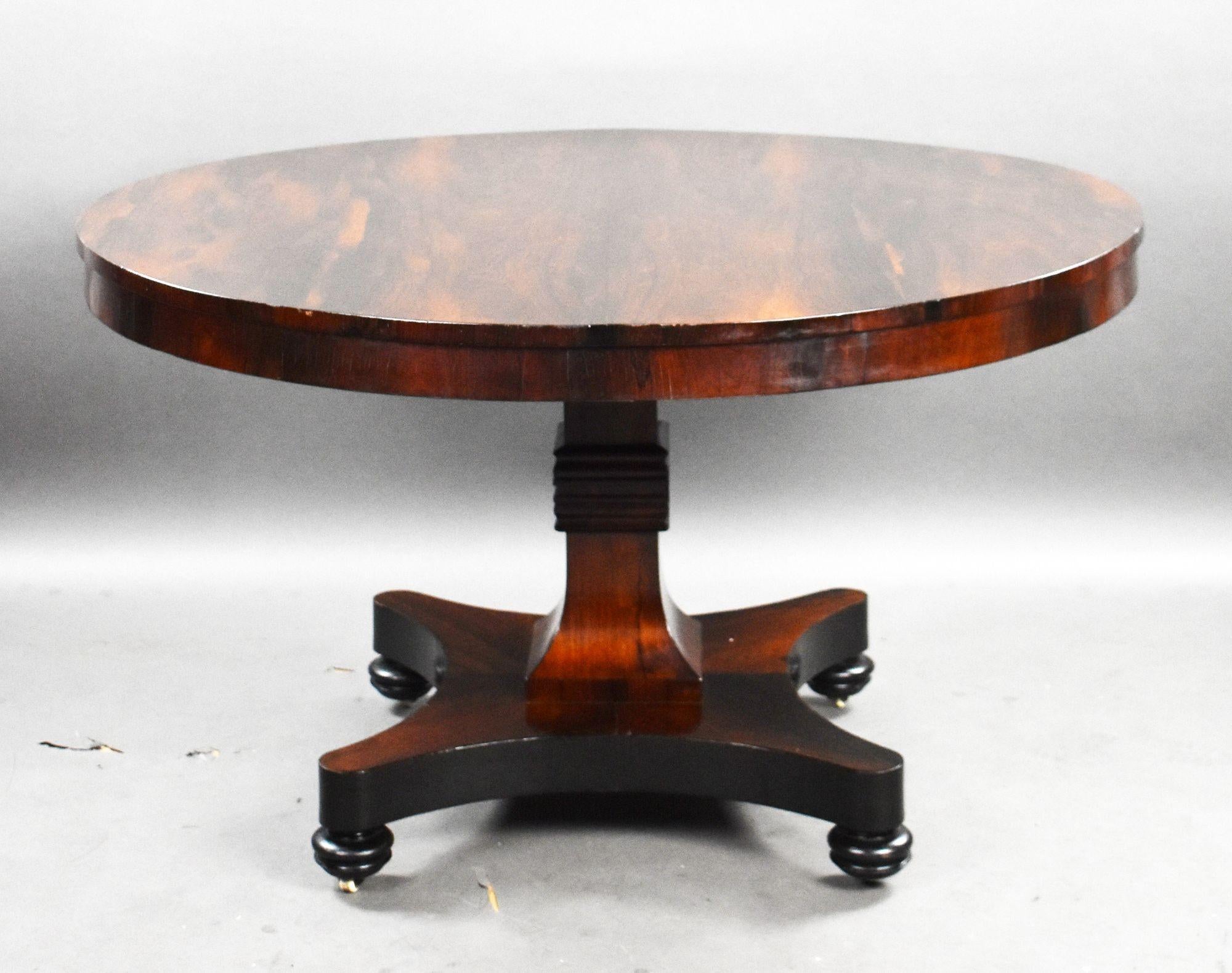 English William IV Rosewood Circular Breakfast Table For Sale