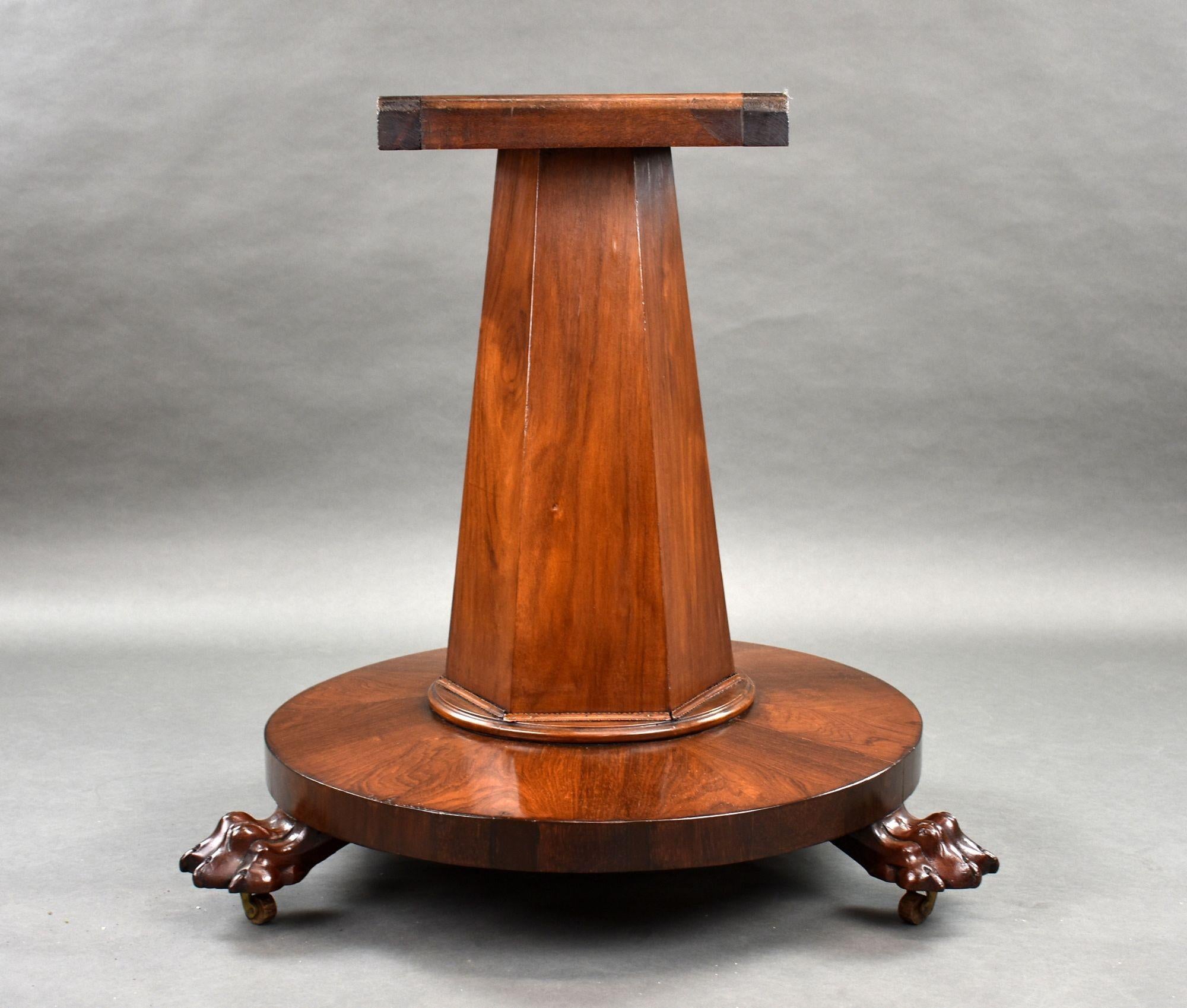 William IV Rosewood Circular Breakfast Table In Good Condition For Sale In Chelmsford, Essex