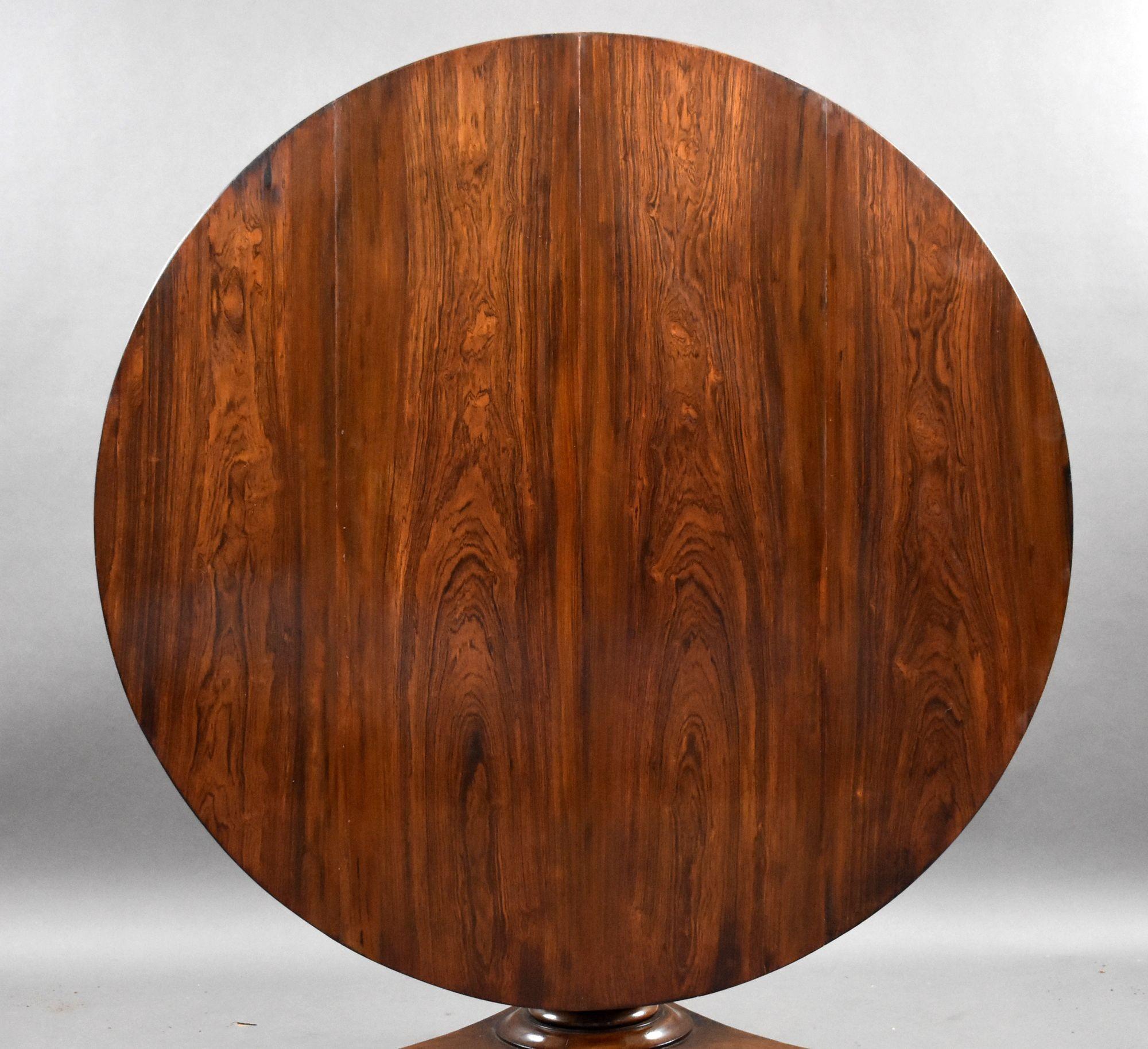 William IV Rosewood Circular Breakfast Table In Good Condition For Sale In Chelmsford, Essex
