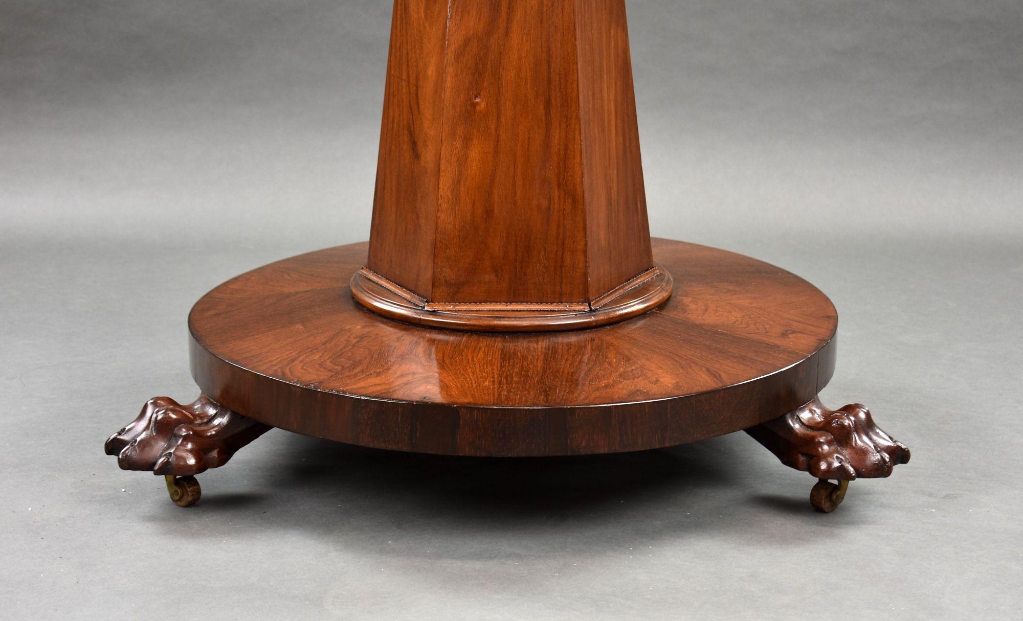 19th Century William IV Rosewood Circular Breakfast Table For Sale