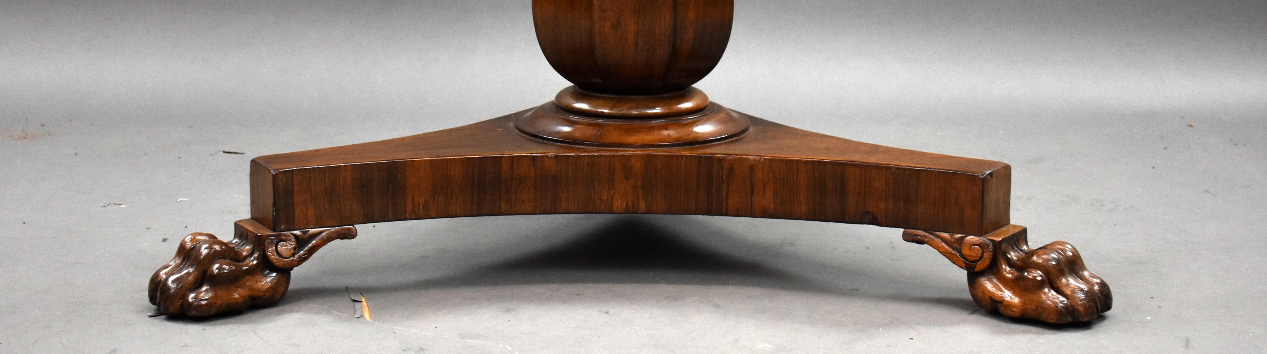 William IV Rosewood Circular Breakfast Table For Sale 2