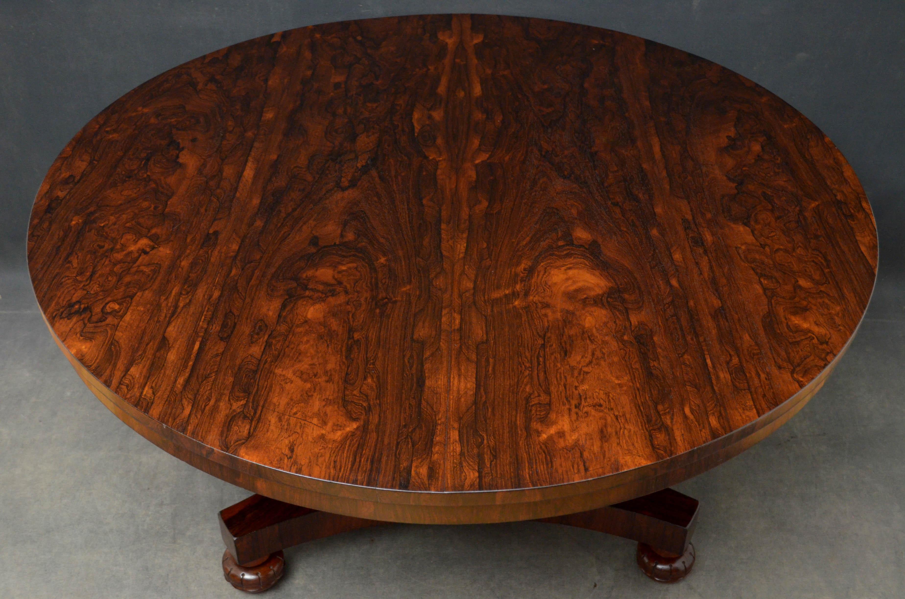 English William IV Rosewood Dining Table Centre Table