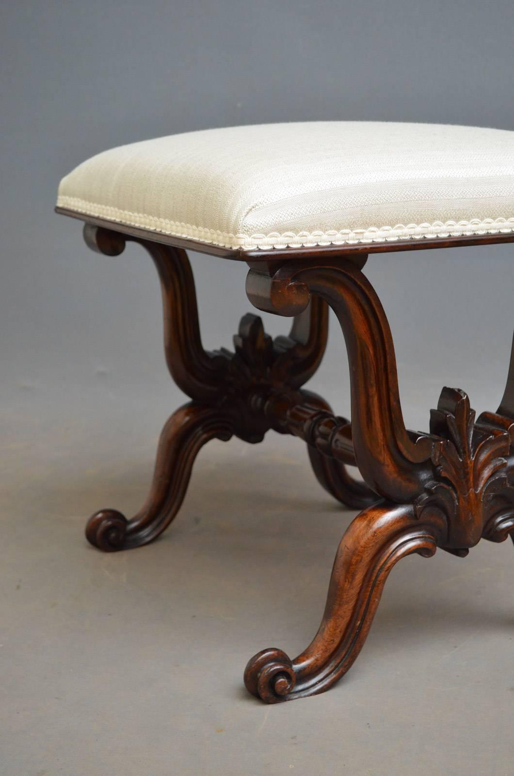 William IV Rosewood Dressing Table Stool 1