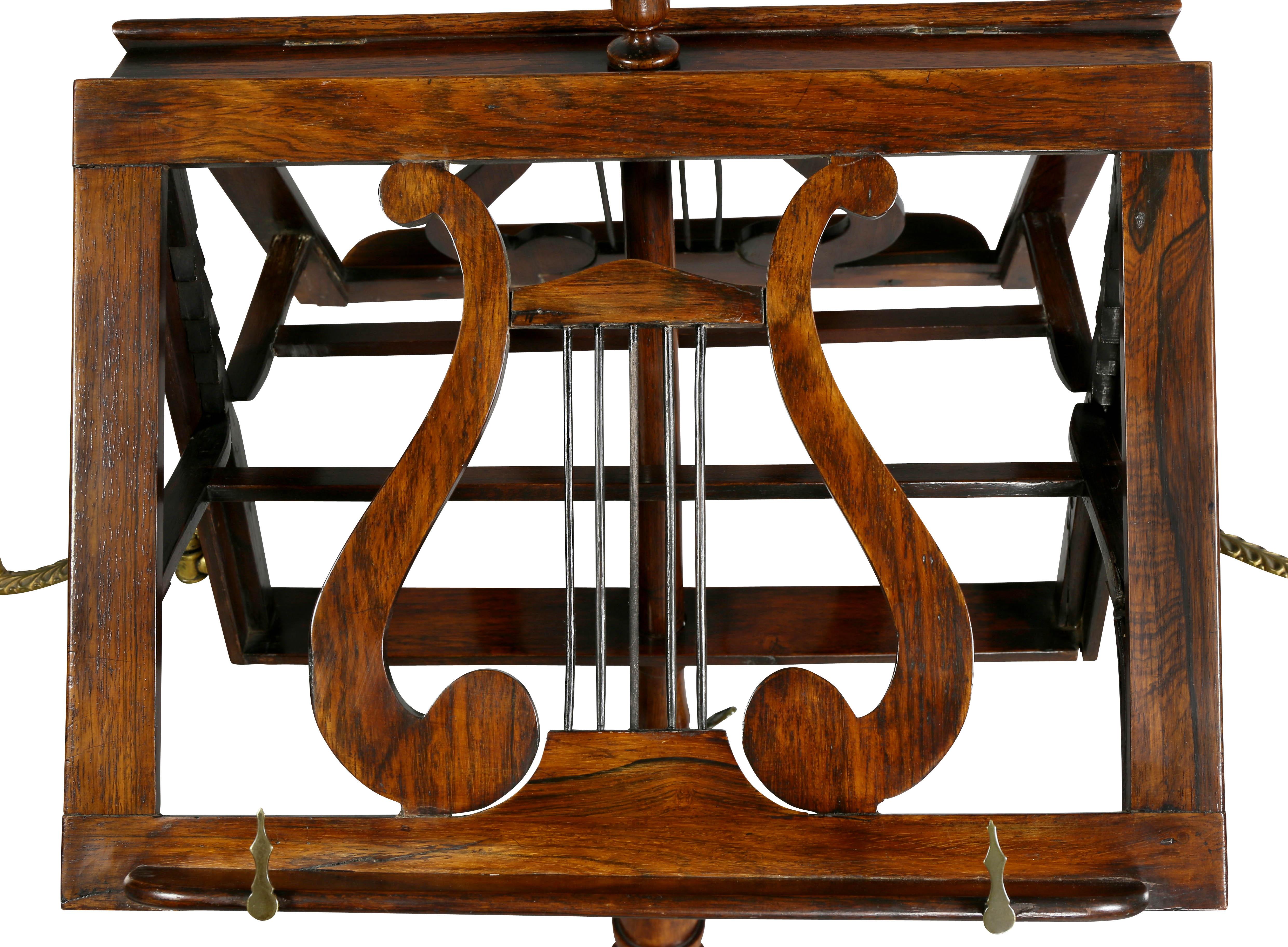 William IV Rosewood Duet Music Stand In Good Condition In Essex, MA
