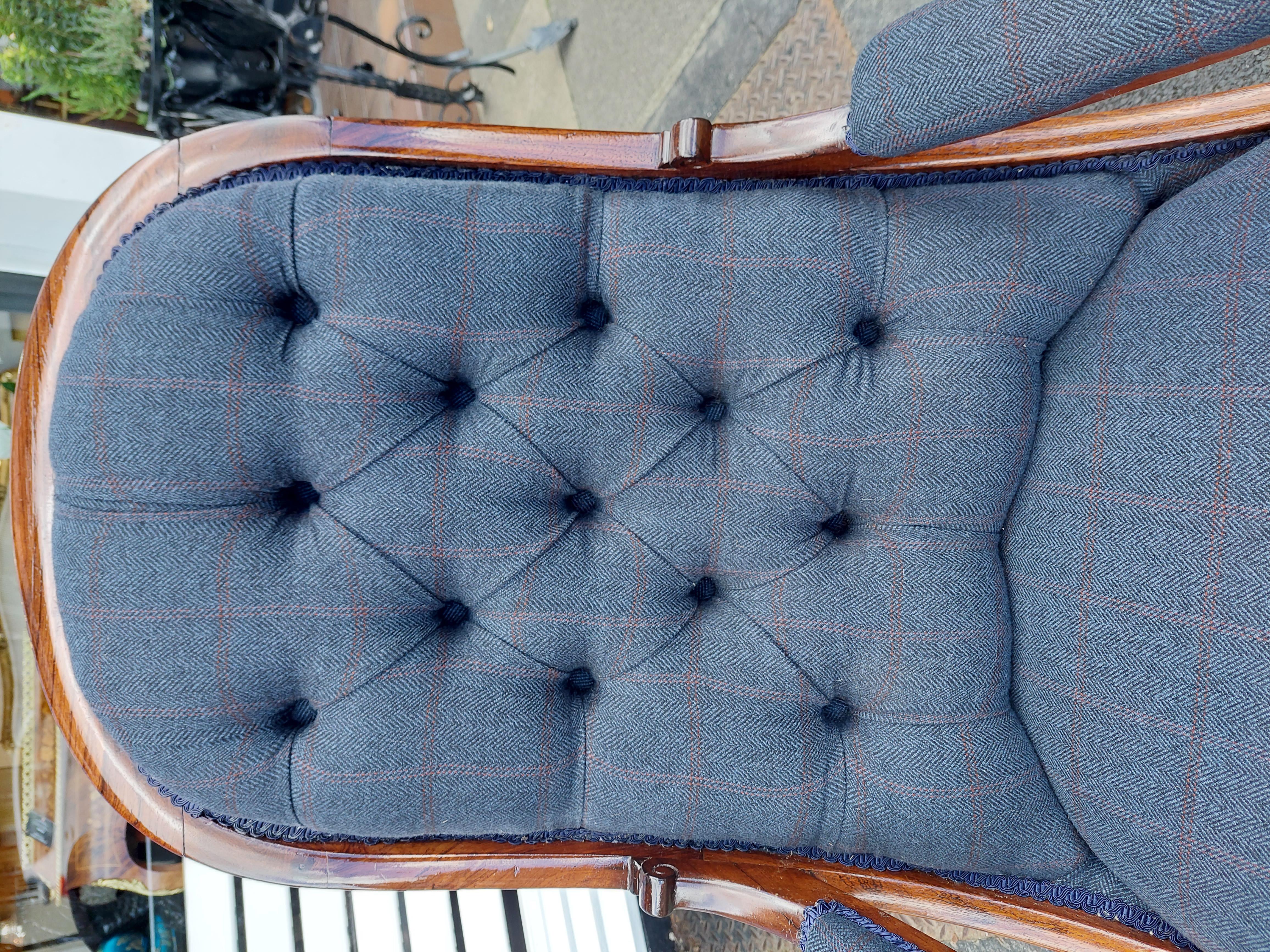Upholstery William IV Rosewood Easy Arm Chair For Sale