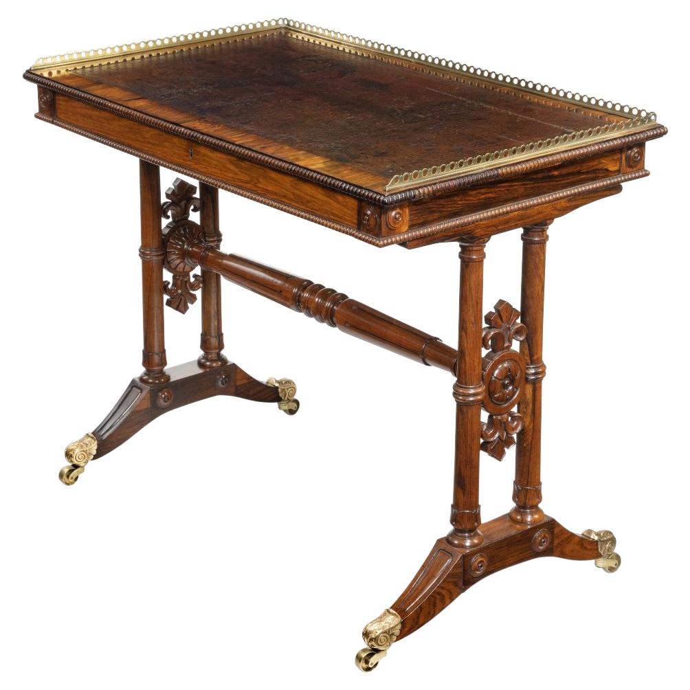 William IV Rosewood Free-Standing End Support Table Attributed to Gillows For Sale