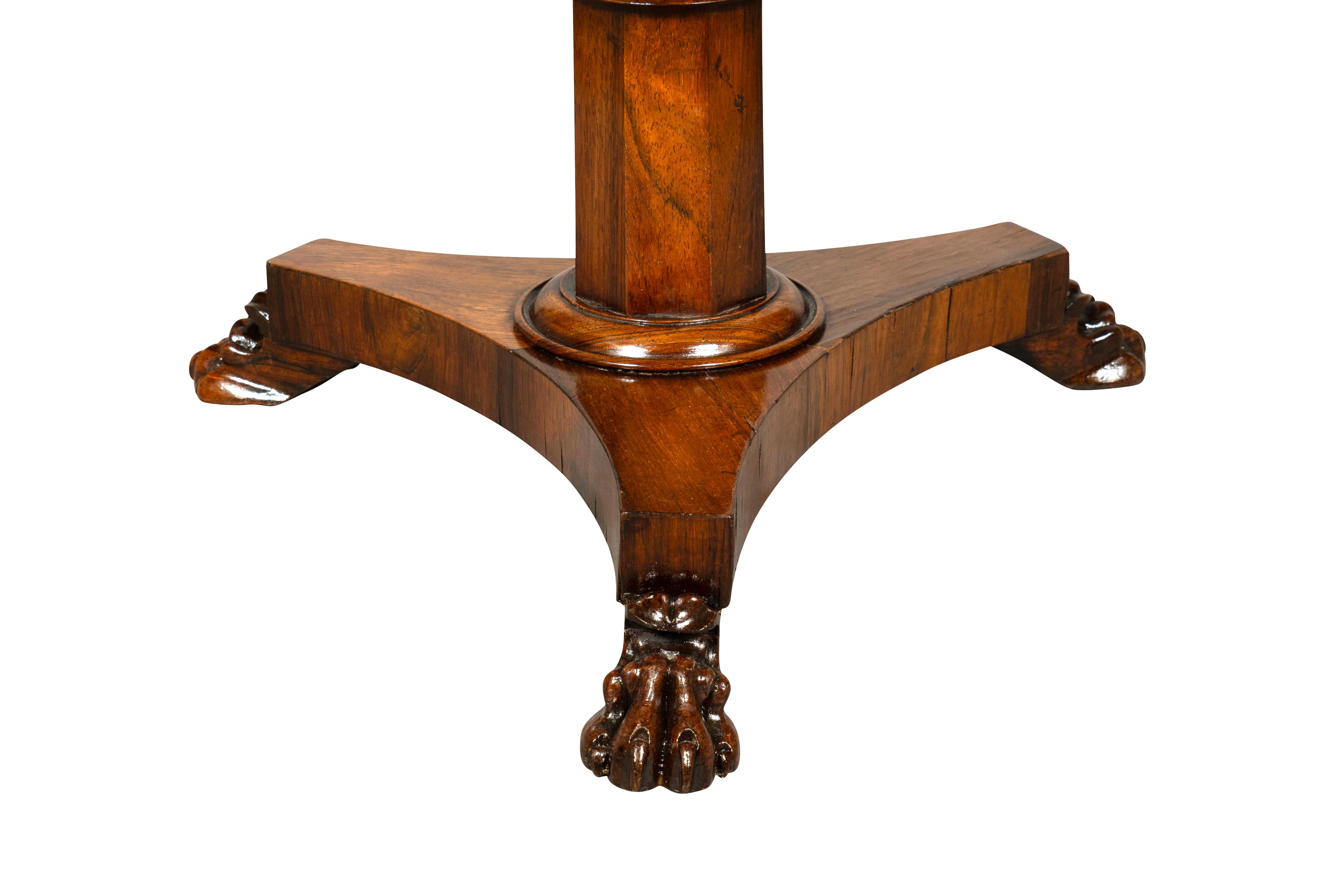 Guglielmo IV William IV Rosewood Portacandele con piano in legno di palissandro in vendita