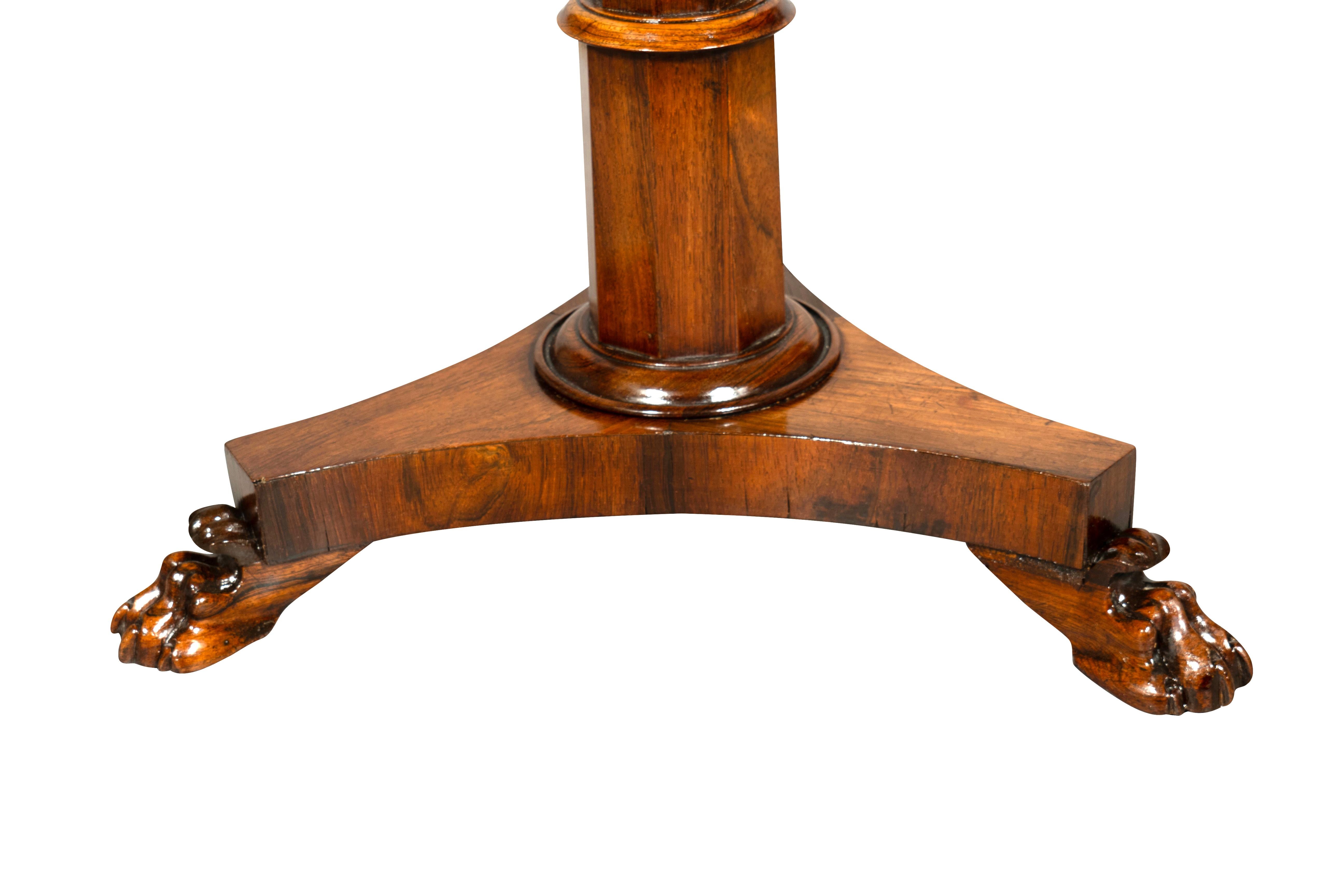 William IV Rosewood Portacandele con piano in legno di palissandro In condizioni buone in vendita a Essex, MA