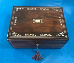 William IV Rosewood Jewelry Box with Its Original Tray