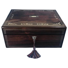 William IV Rosewood Jewelry Box with Its Original Tray