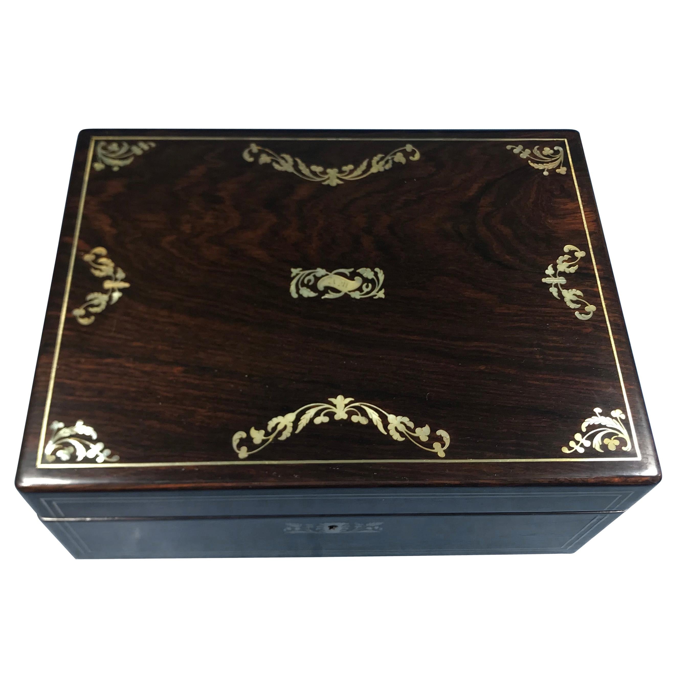 William IV Rosewood Jewelry Box For Sale