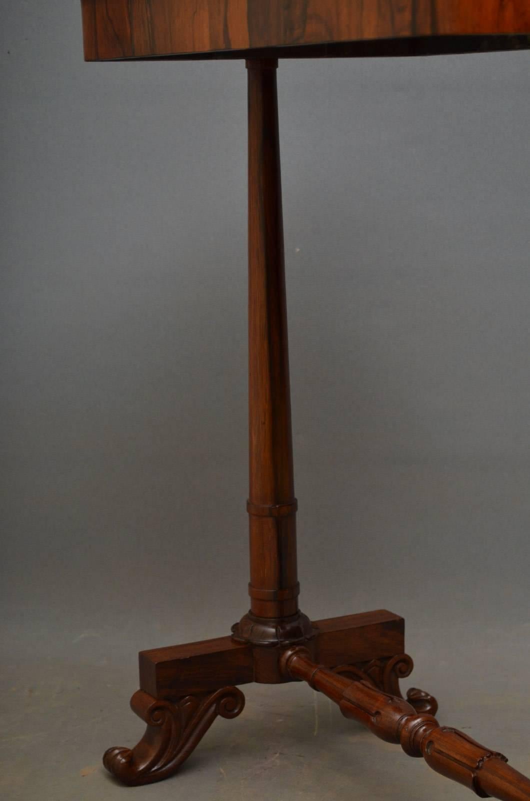 English William IV Rosewood Lamp Table