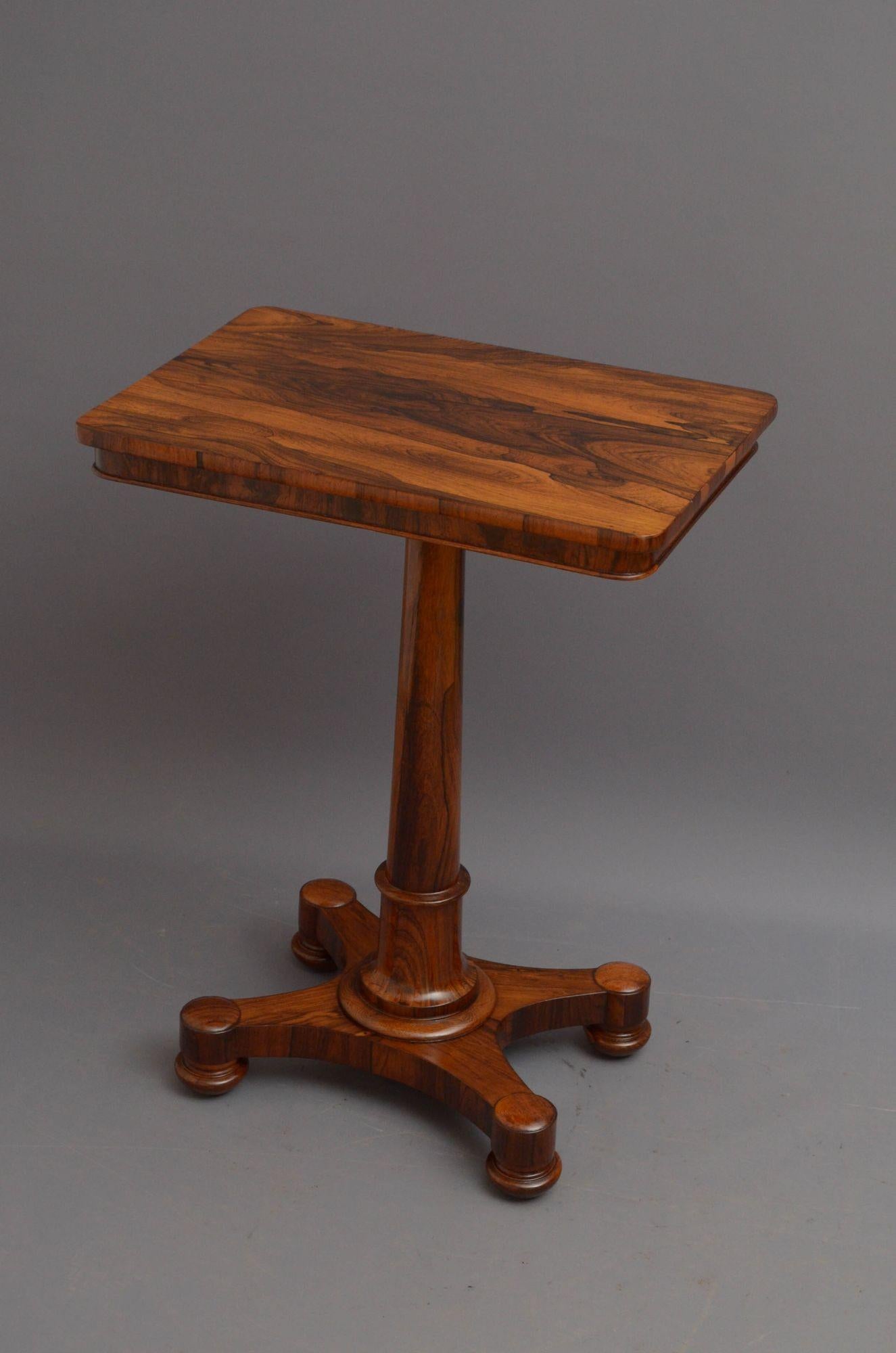 William IV Rosewood Lamp Table In Good Condition For Sale In Whaley Bridge, GB