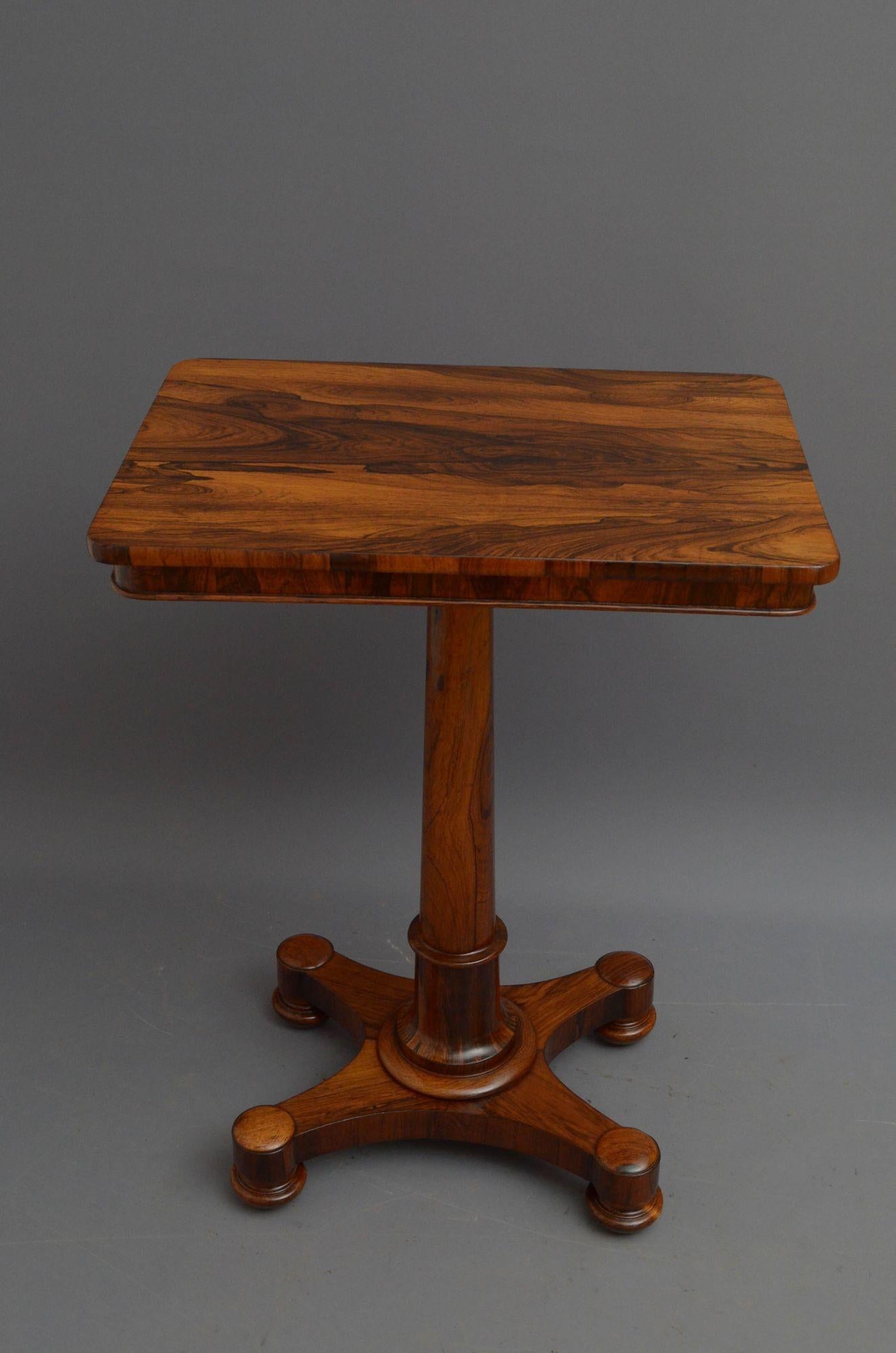 19th Century William IV Rosewood Lamp Table For Sale