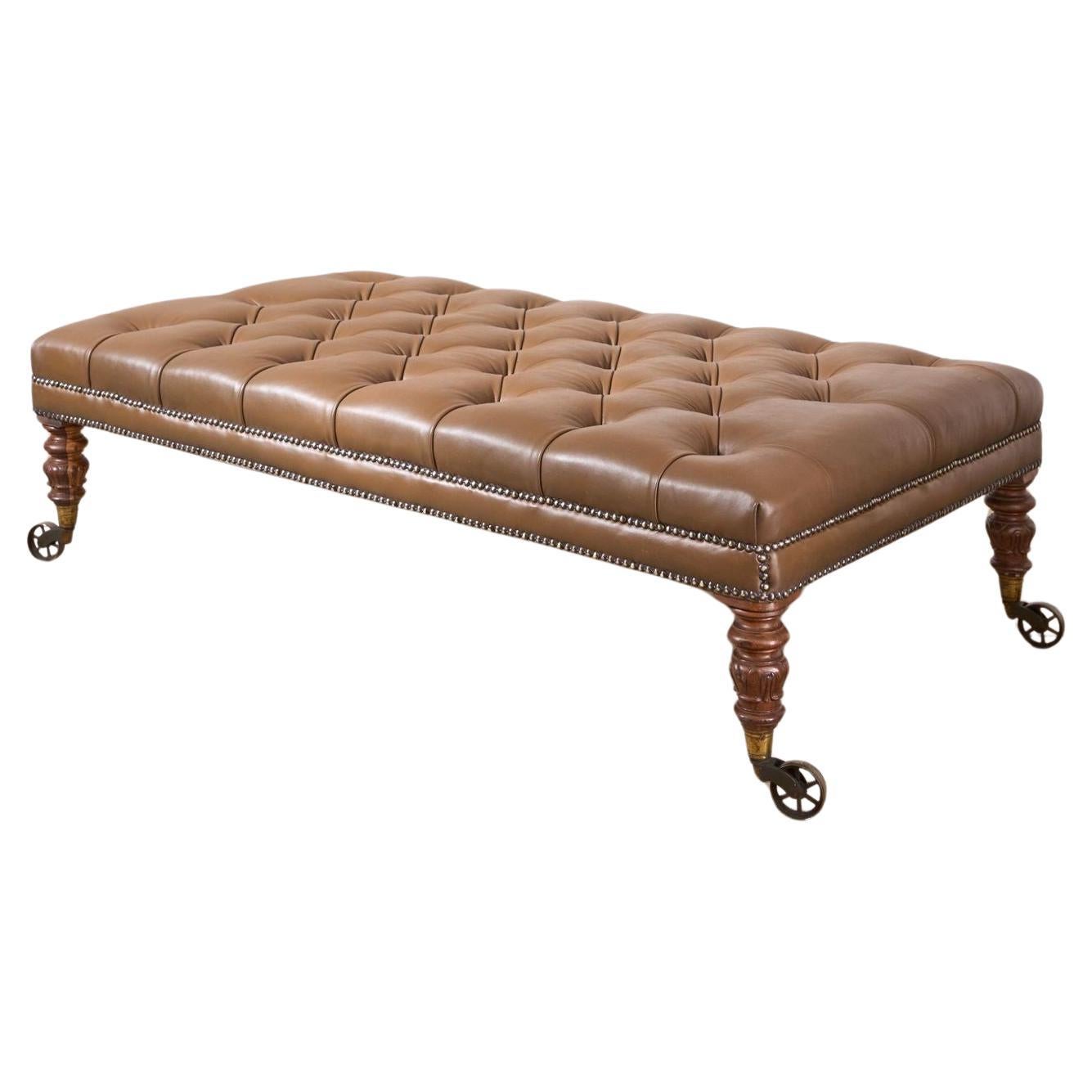 William IV Rosewood Bein und Messingrolle großer Hocker Ottomane