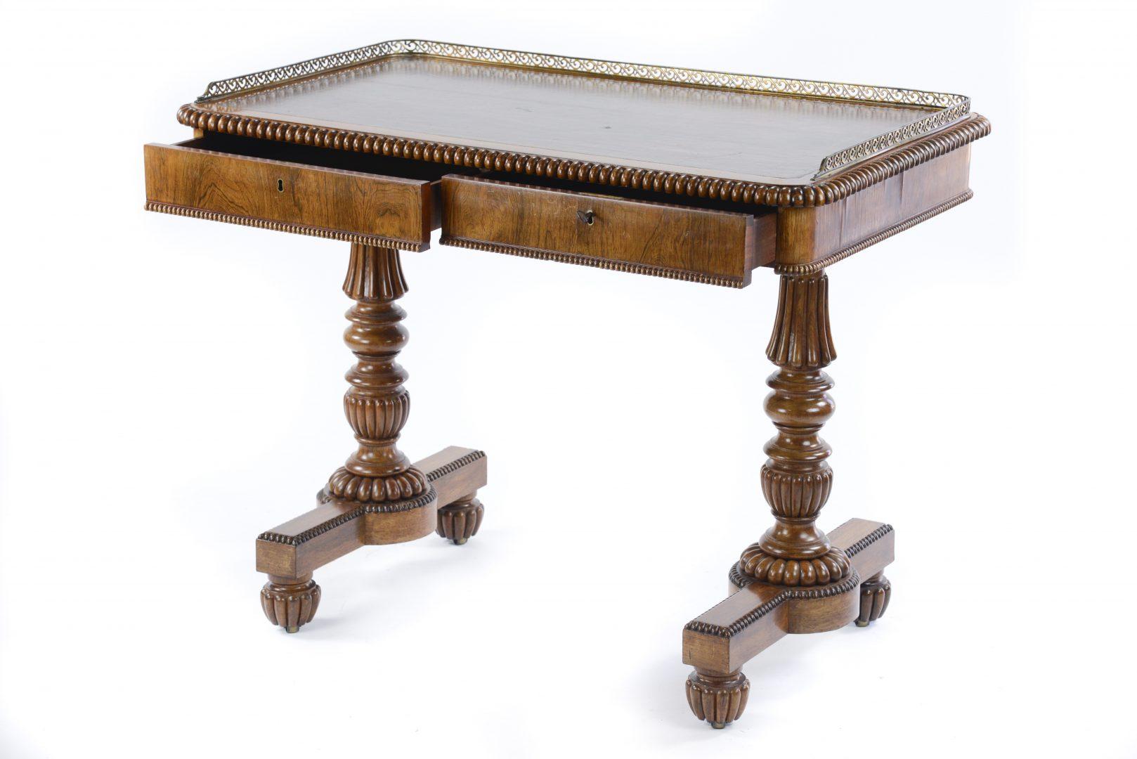 Mid-19th Century William IV Rosewood Library or Writing Table Firmly Attributed to Gillows