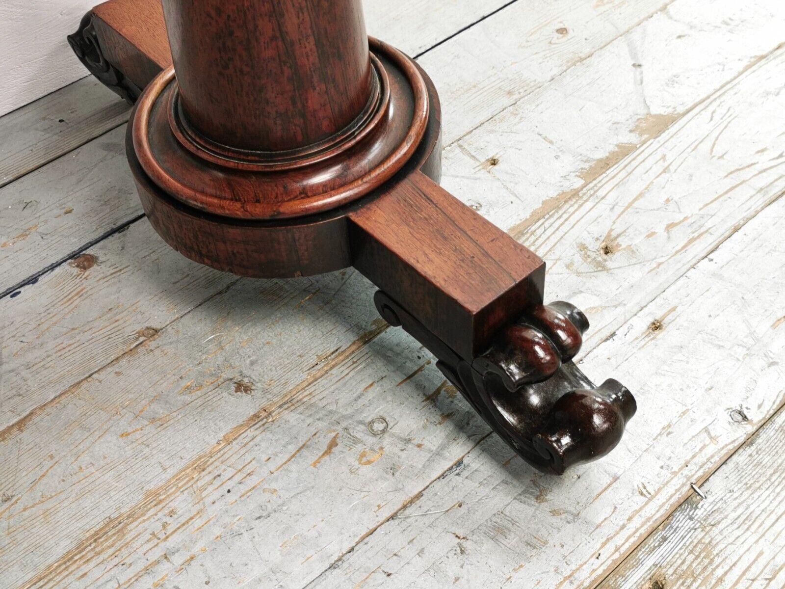 Early 19th Century William IV Ornate Rosewood Library Table on Scrolling Feet 6