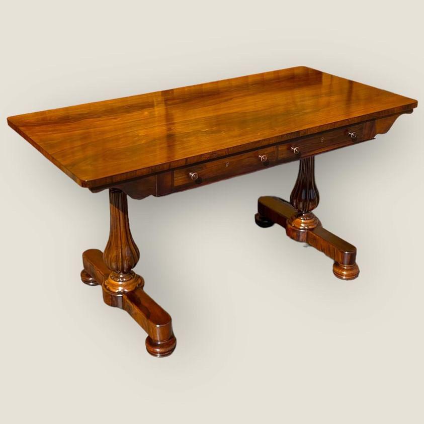 British William IV Rosewood Library Table For Sale