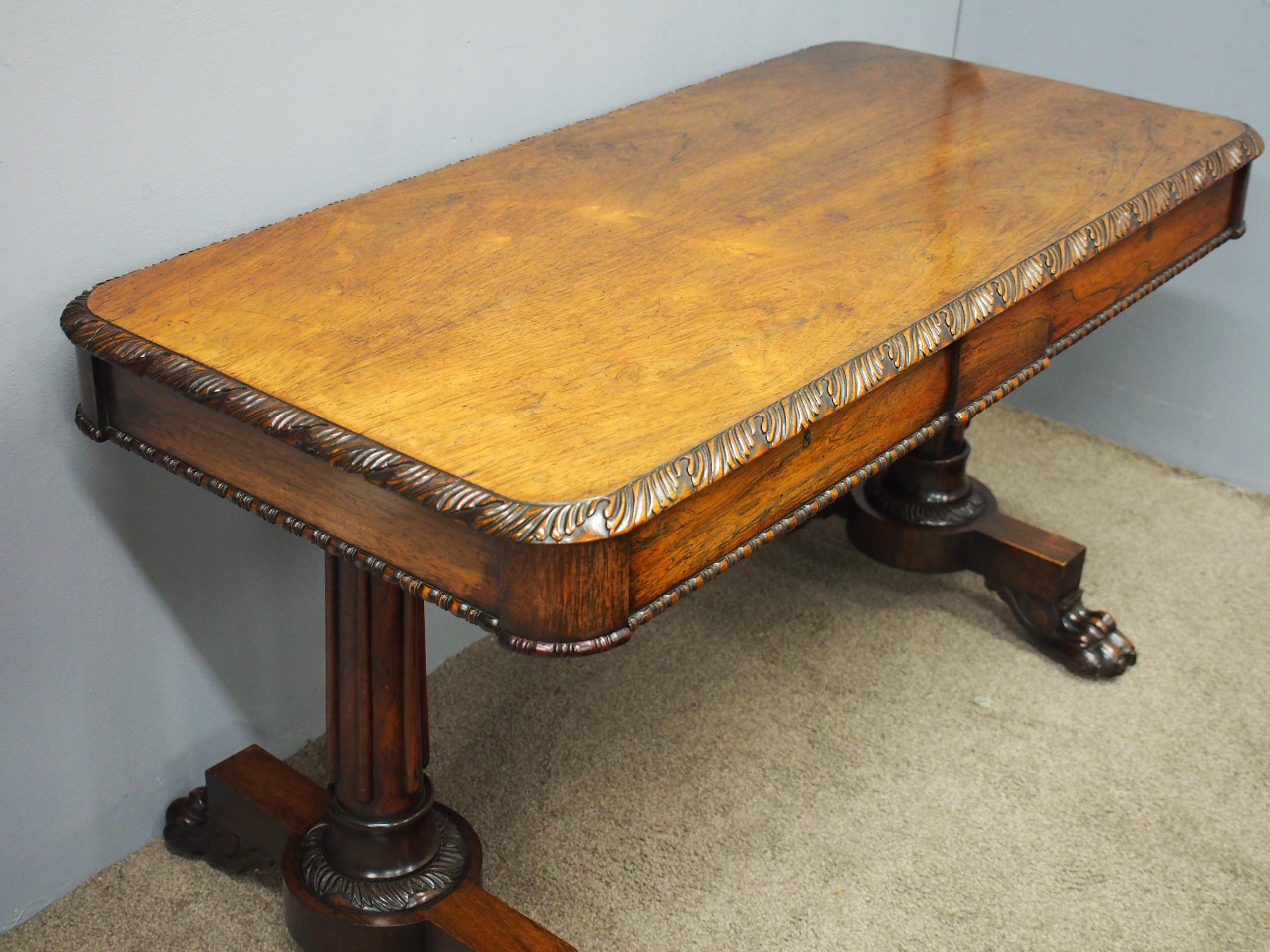 Mid-19th Century William IV Rosewood Library Table