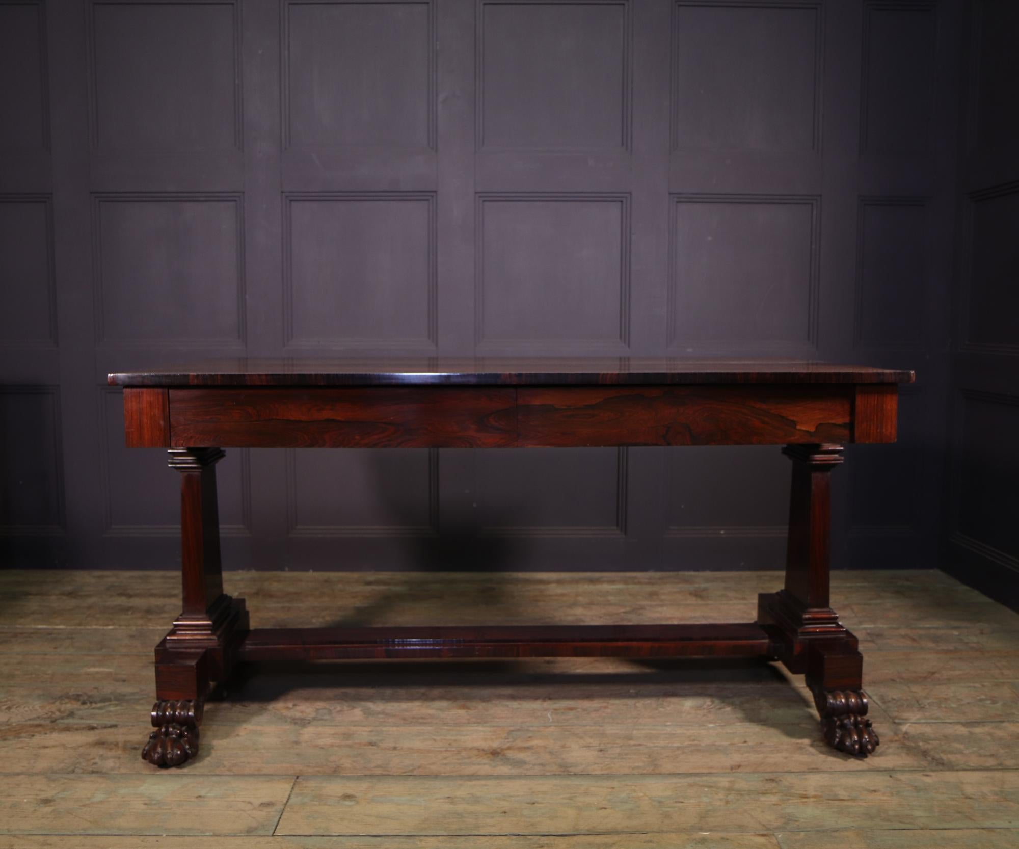 British William IV Rosewood Library Table
