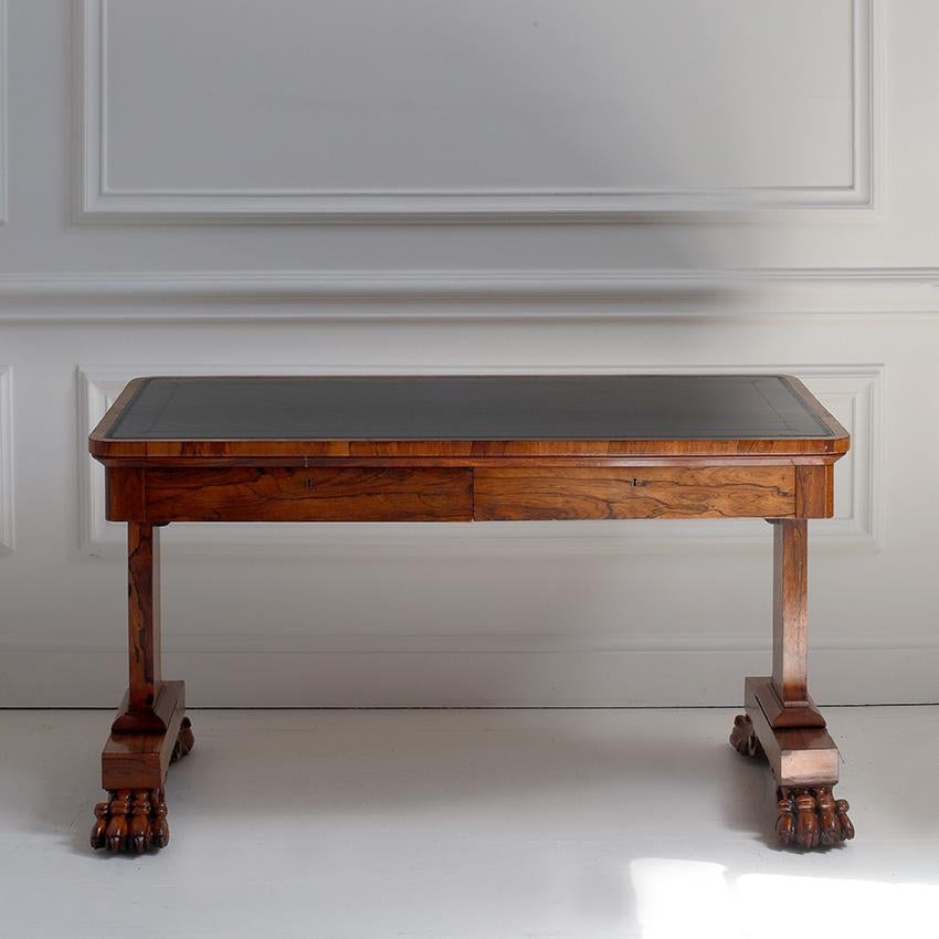 William IV. Palisander-Bibliothekstisch im Zustand „Gut“ im Angebot in London, GB