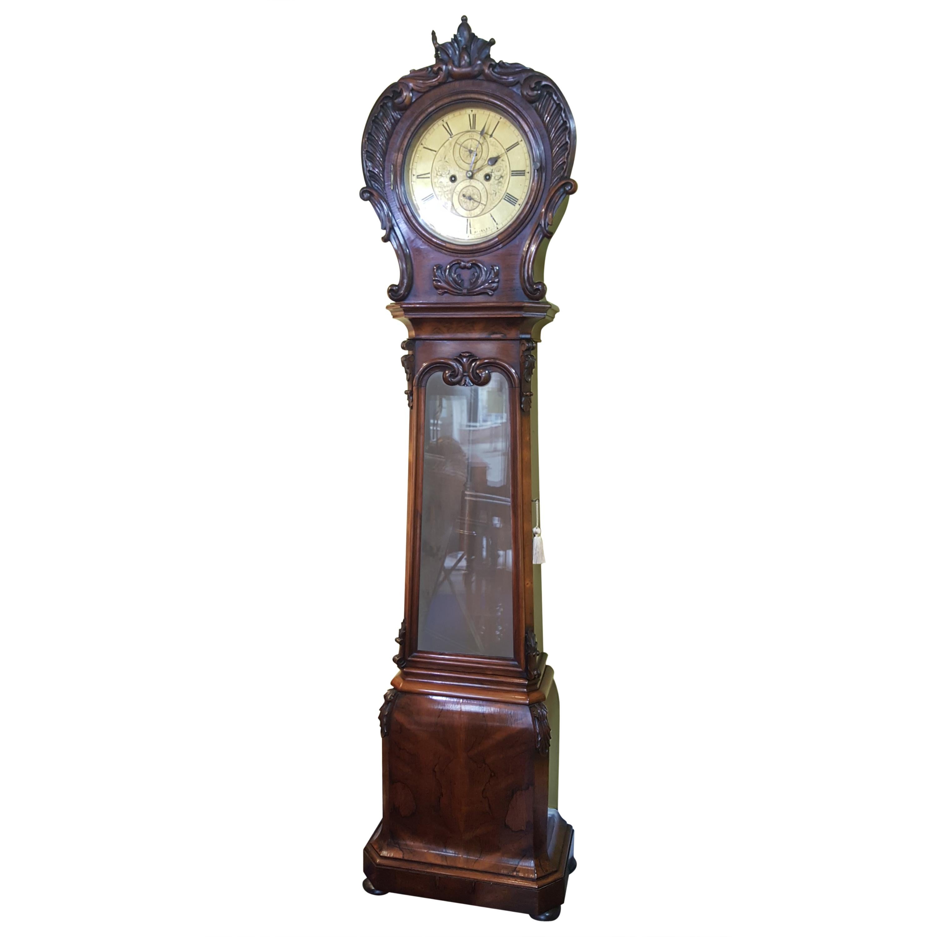 William IV Rosewood Longcase Clock by D.Duff of Paisley For Sale